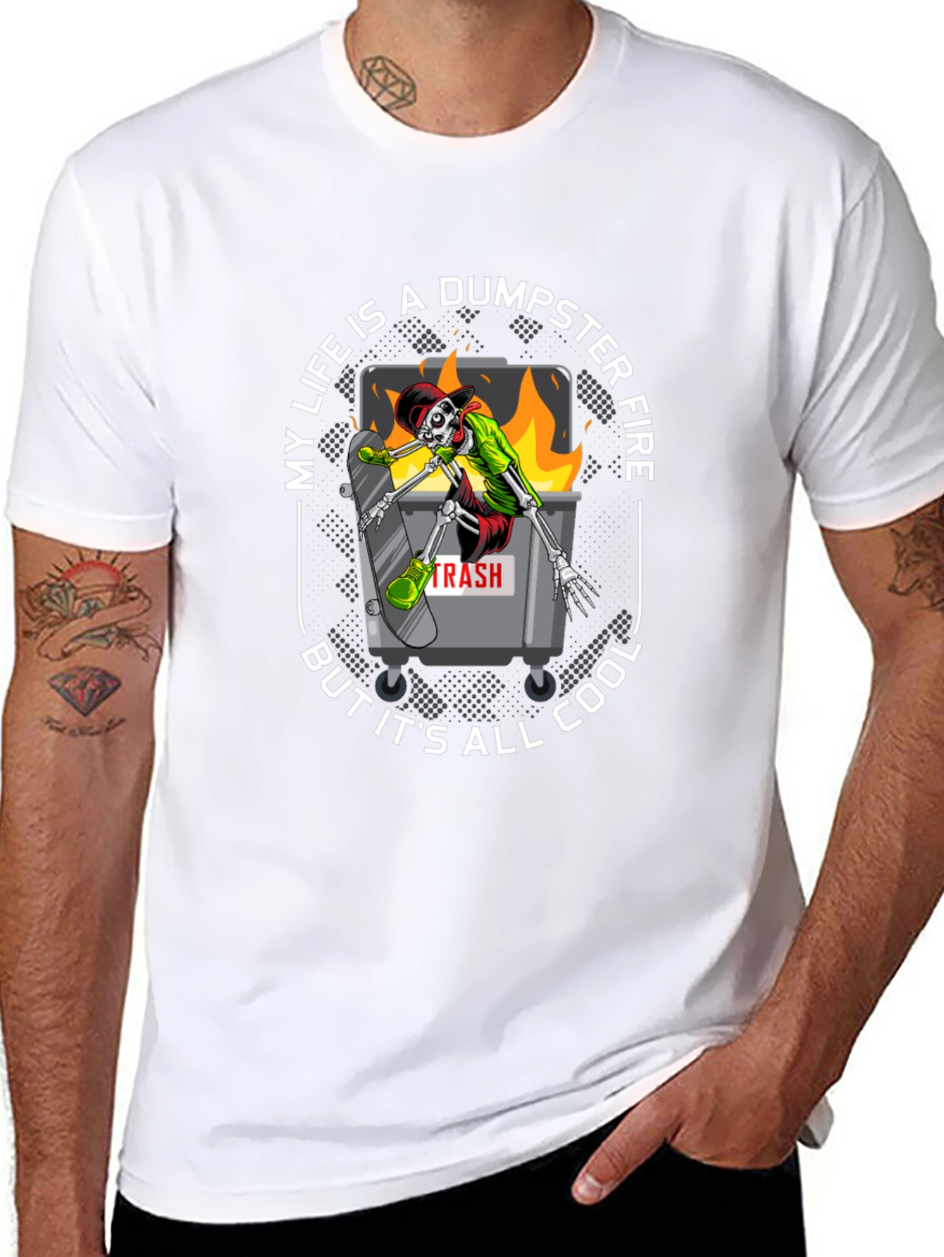 Black Dumpster Fire Cool T-Shirt  view 8