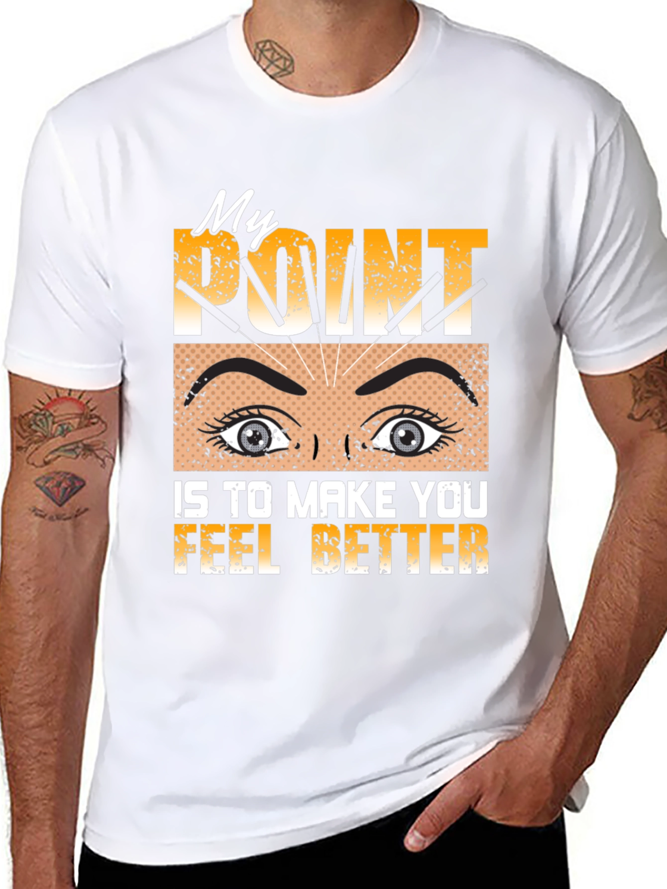 Black Acupuncture Pun T-Shirt: My Point Is To Make You Feel Better view 8