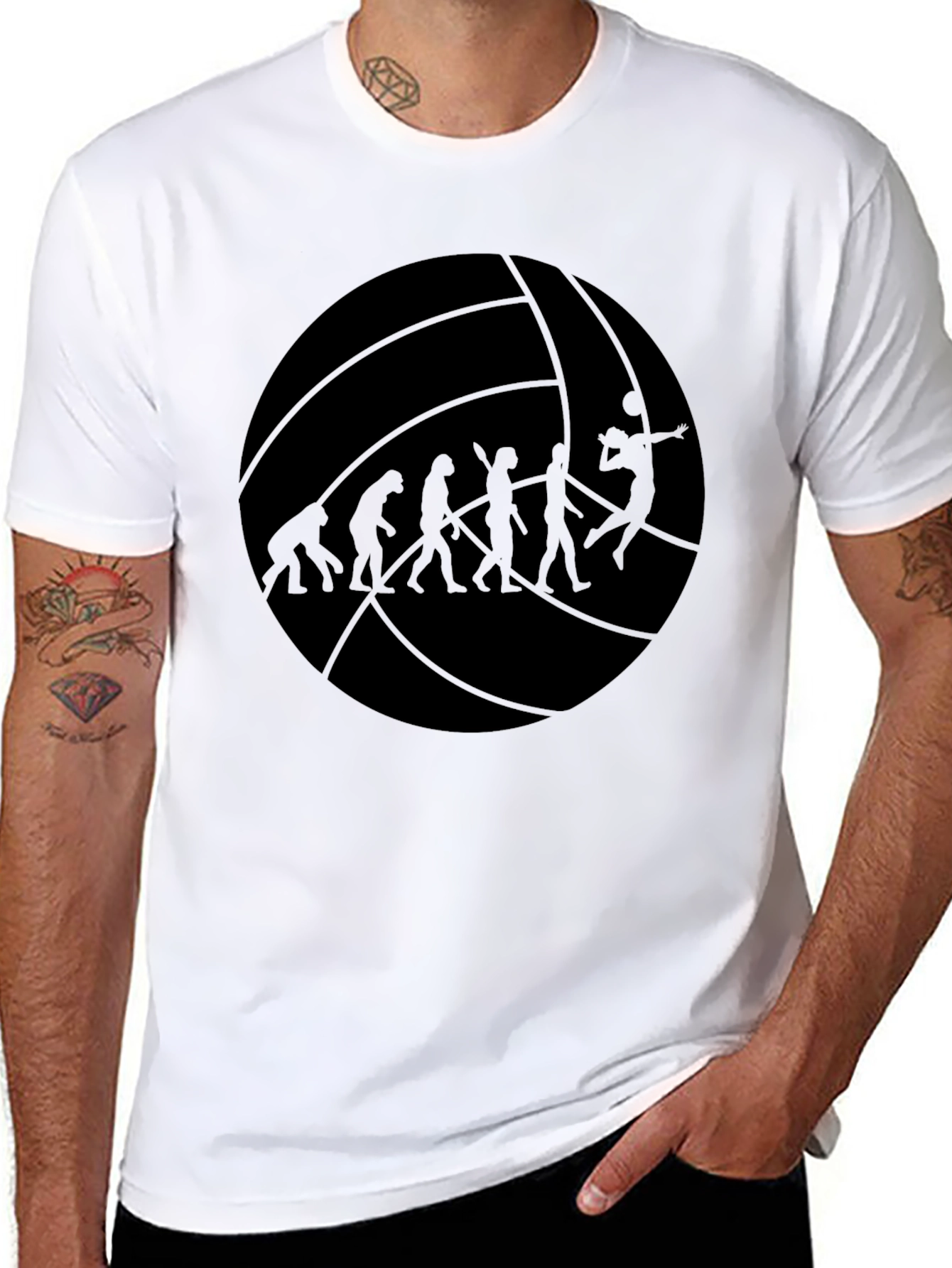 Black Volleyball Evolution Graphic Tee - Black Cotton Shirt view 8