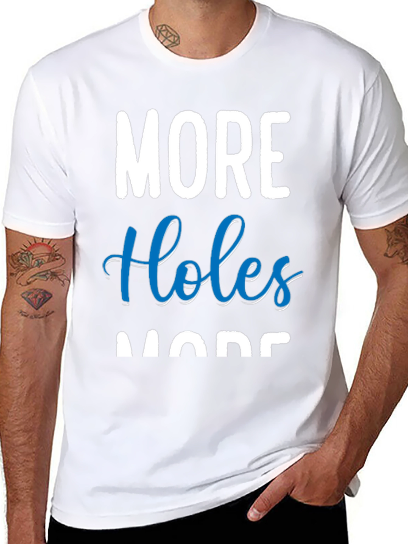 Black More Holes More Fun Black Cotton T-Shirt view 8