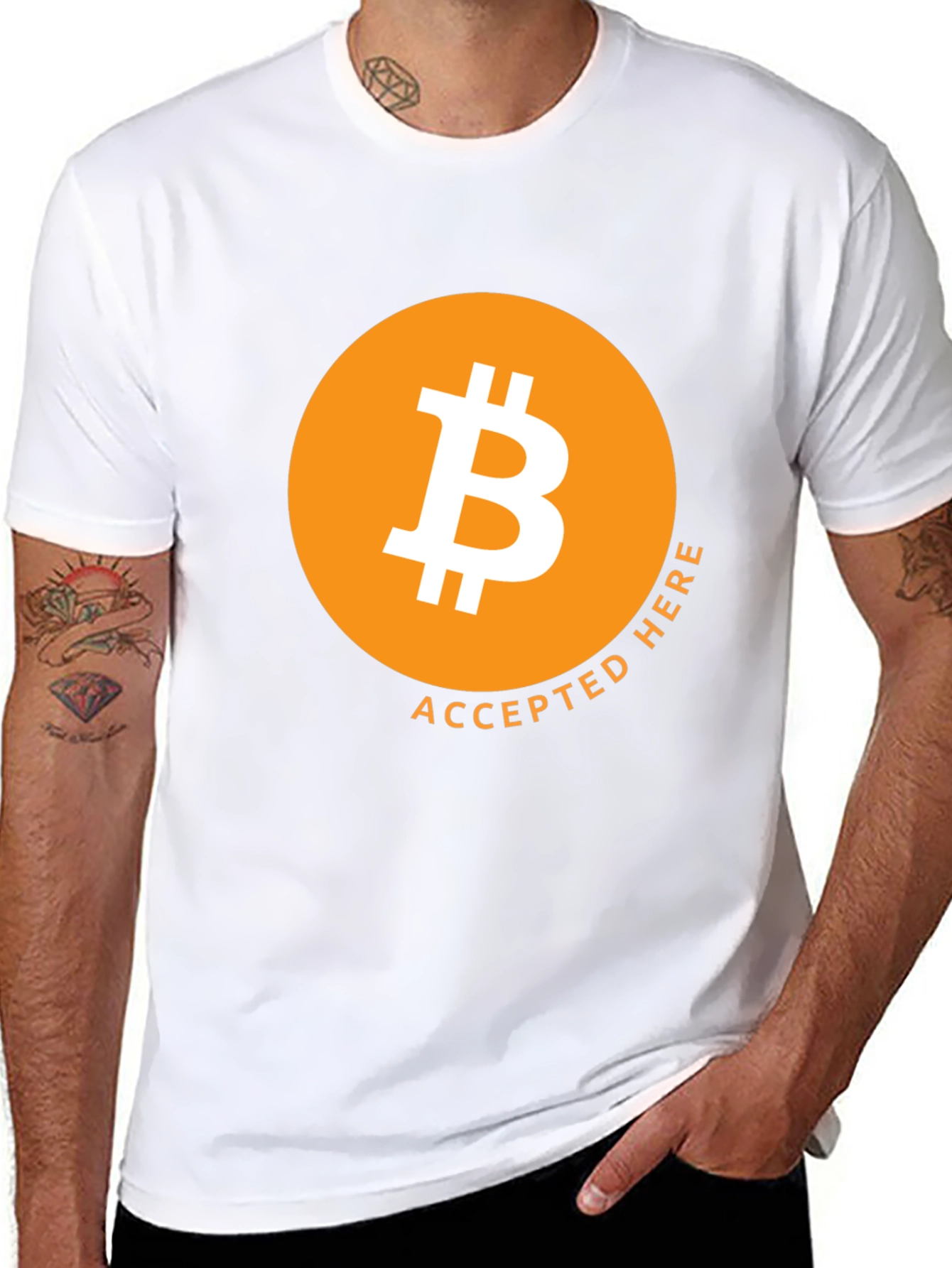 Black Bitcoin Accepted Here T-Shirt view 8