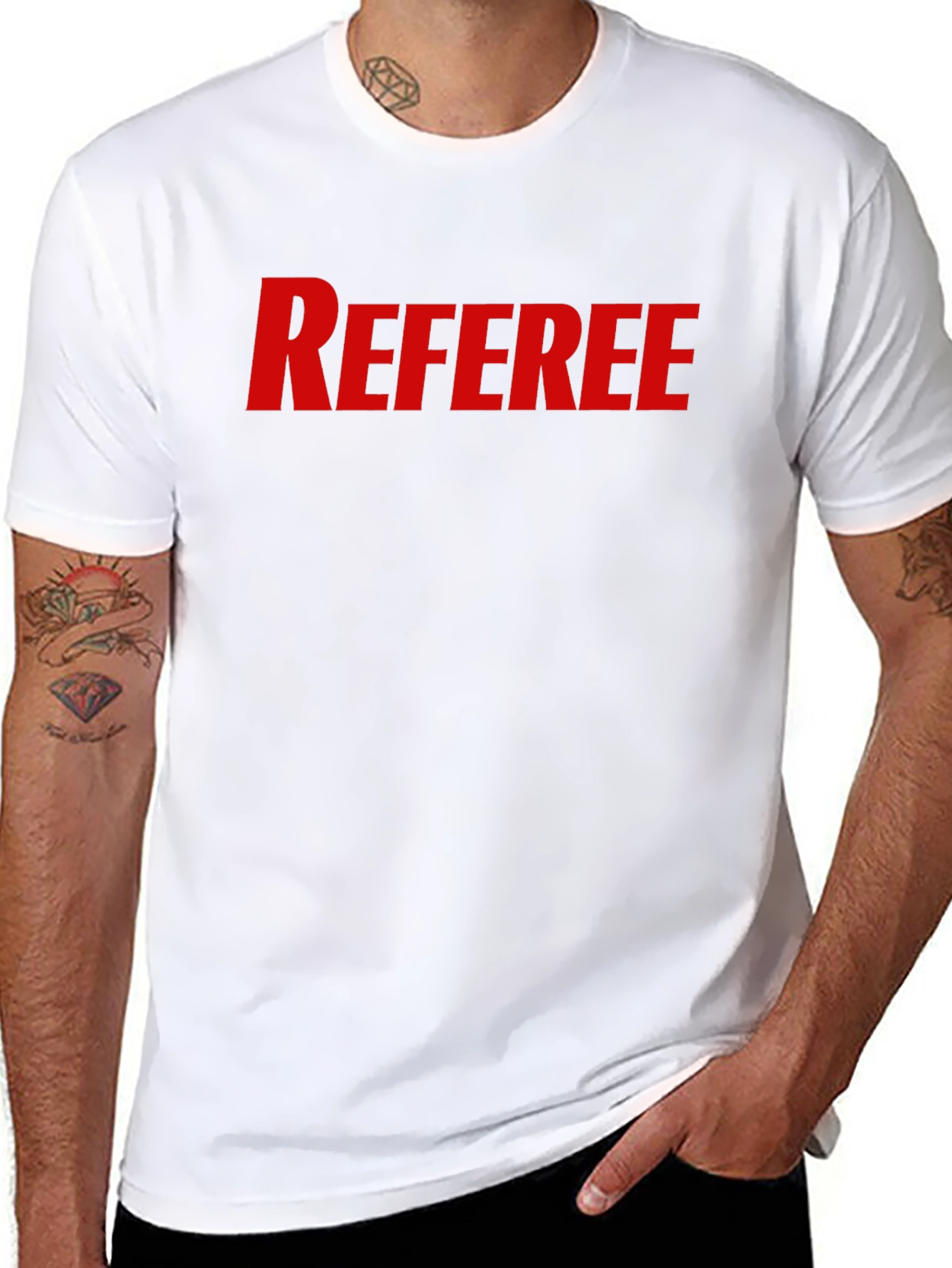 Black Referee Crew Neck T-Shirt view 8