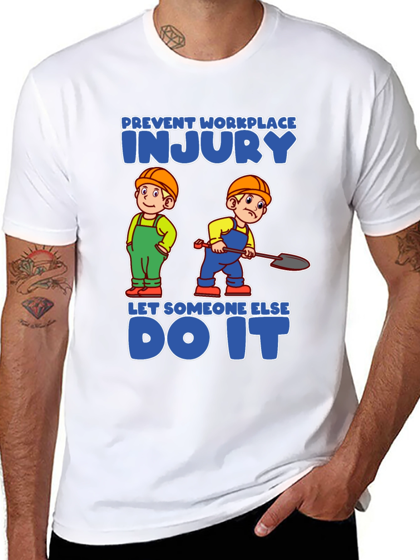 Black Prevent Workplace Injury T-Shirt view 8