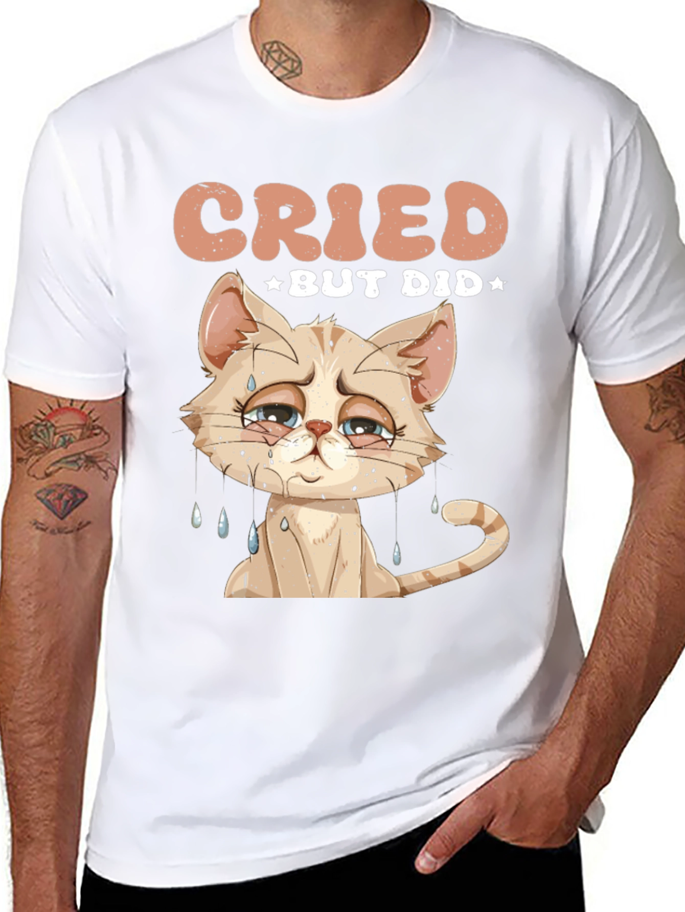 Black Cried But Did Funny Cat T-Shirt view 8