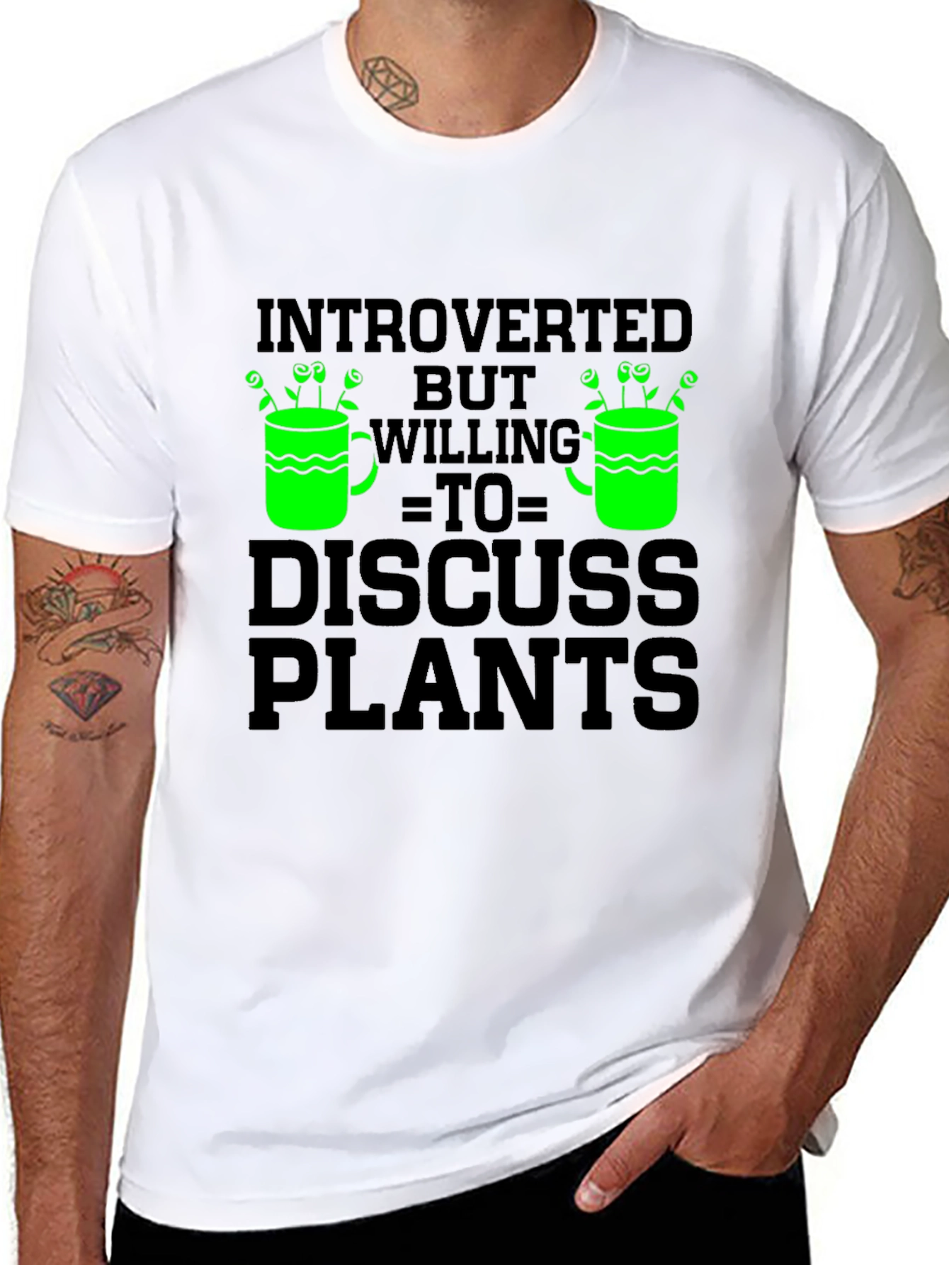 Black Introverted But Willing To Discuss Plants T-Shirt view 8