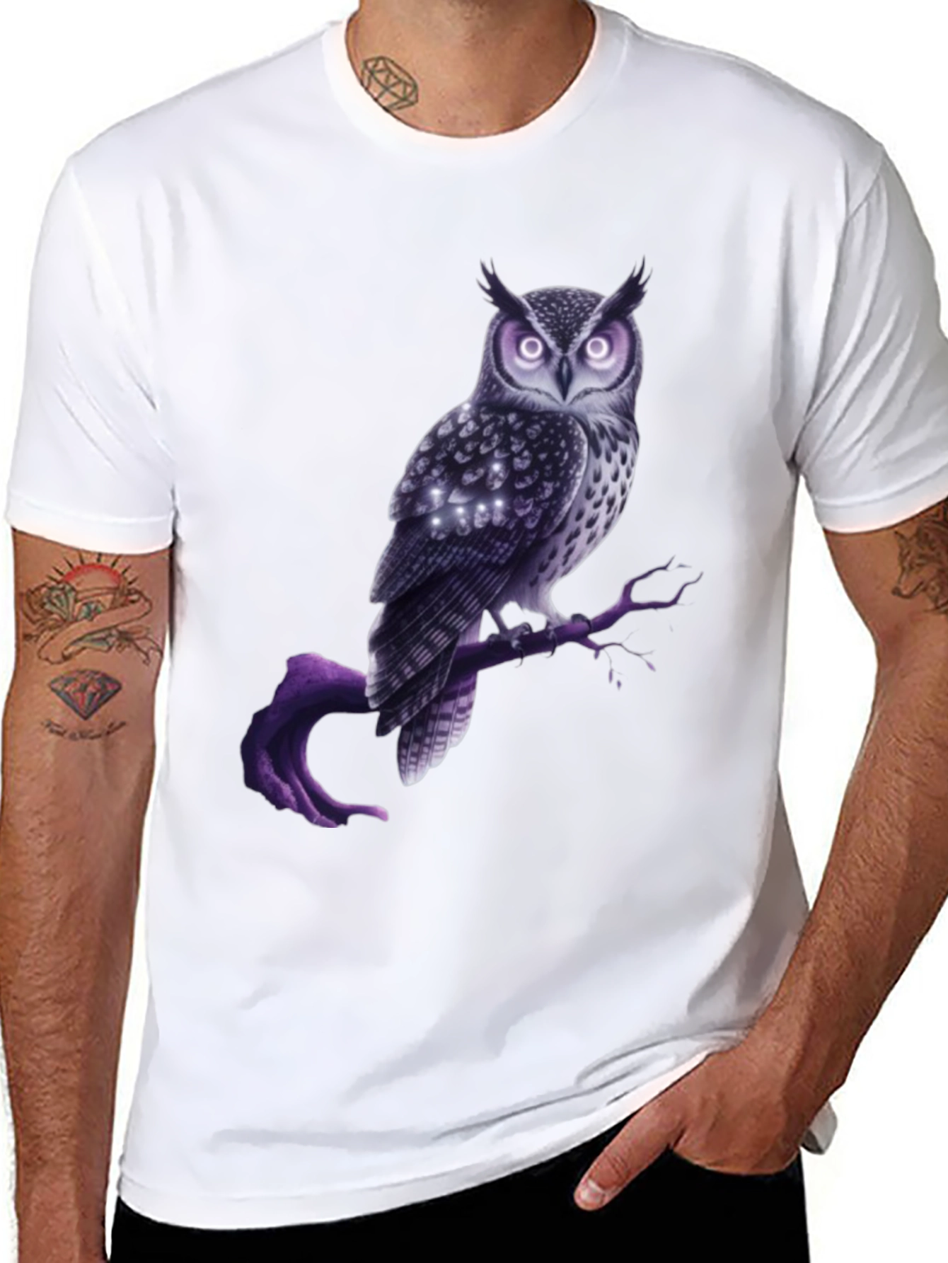Black Mystic Owl Graphic Tee - Unique Design view 8