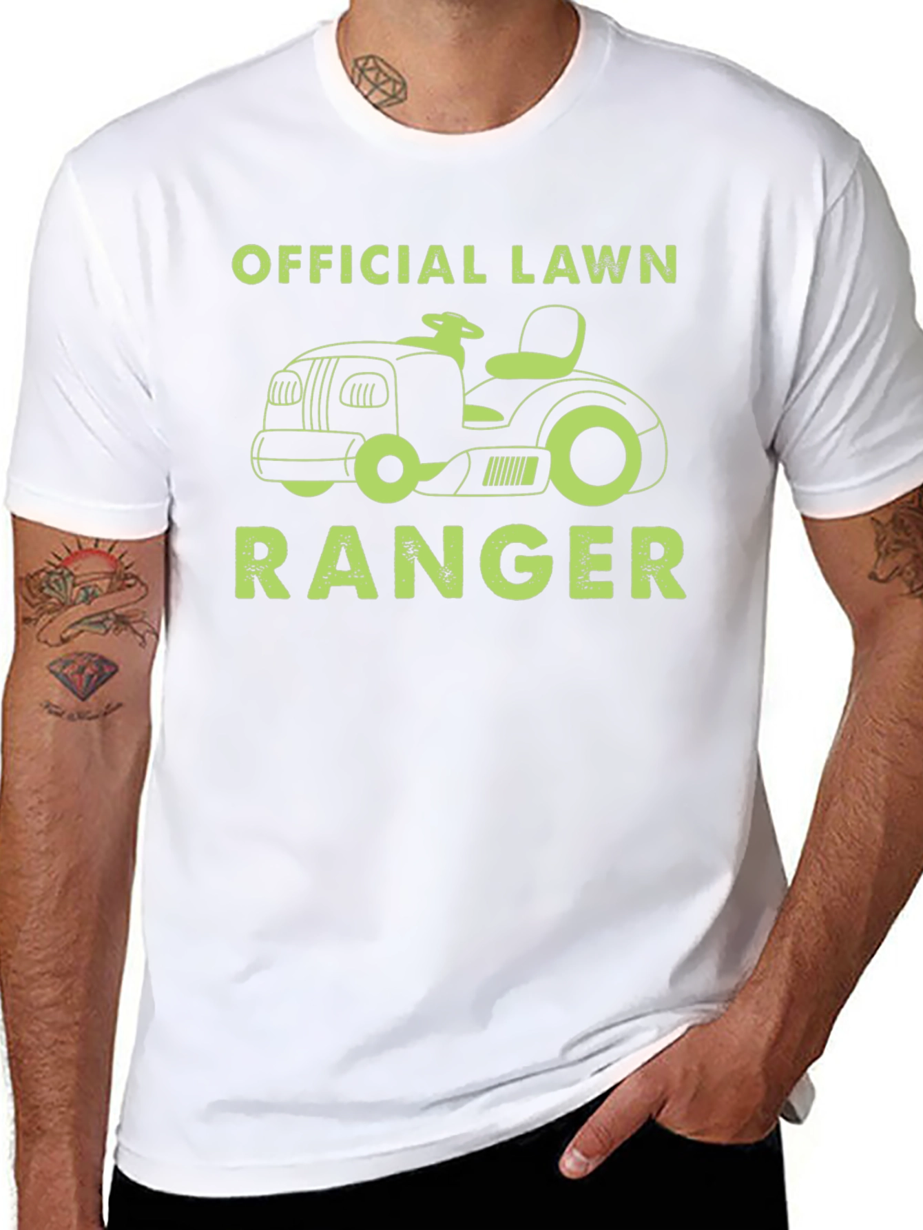 Black Official Lawn Ranger T-Shirt - Lawn Mower Design view 8