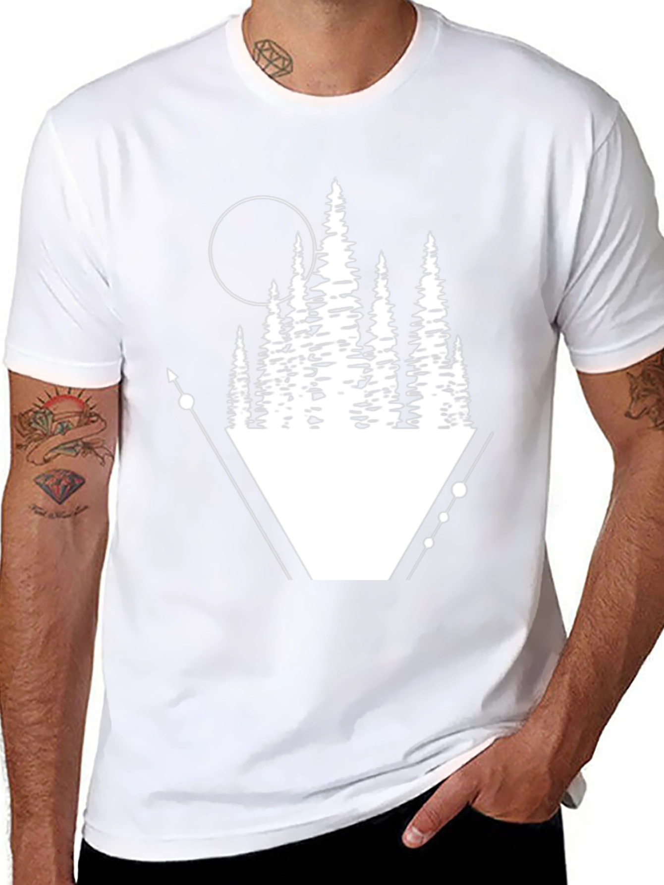 Geometric Forest Graphic Tee - Black T-Shirt - 8