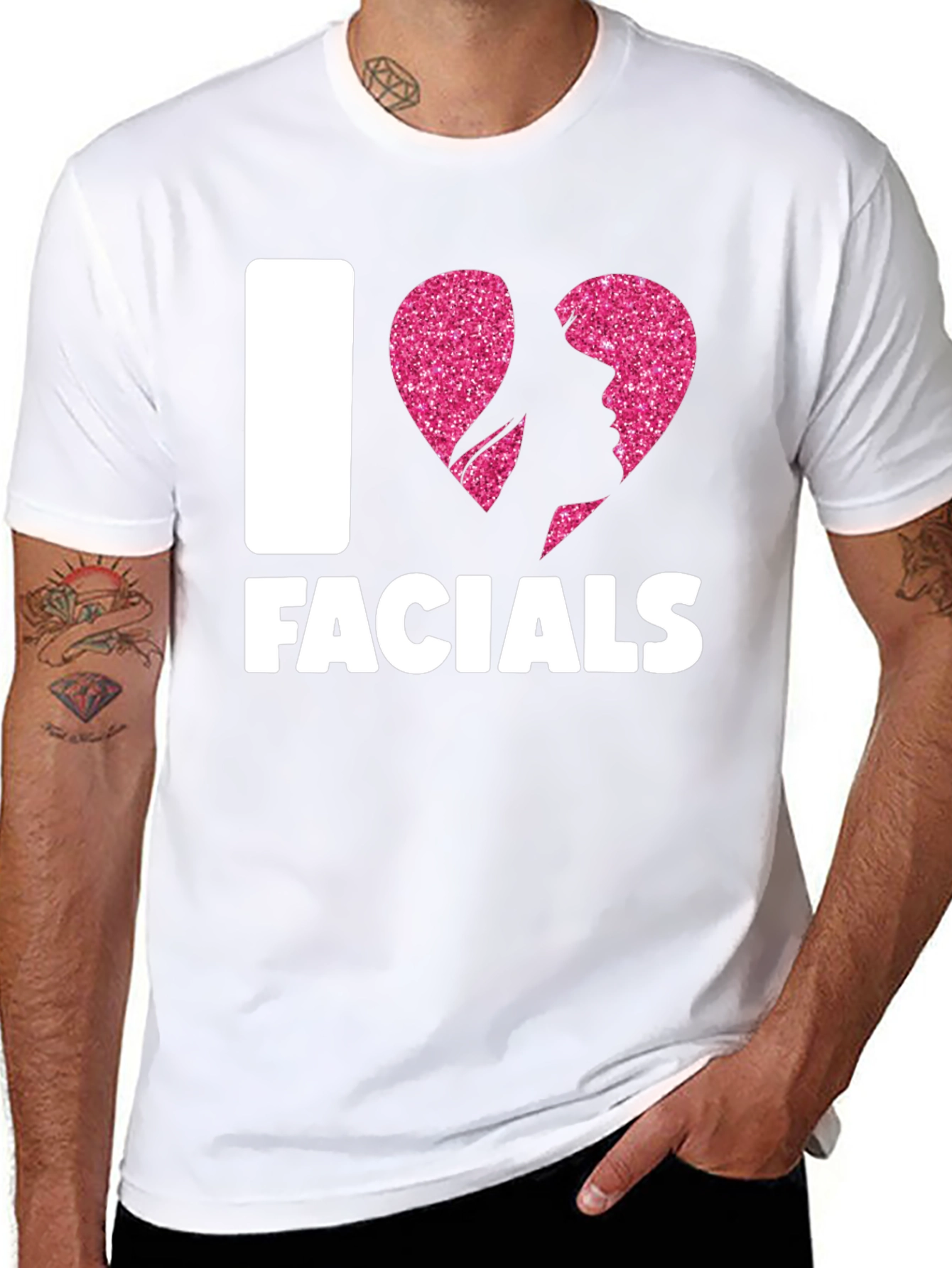 Black I Heart Facials T-Shirt Funny Graphic Tee view 8
