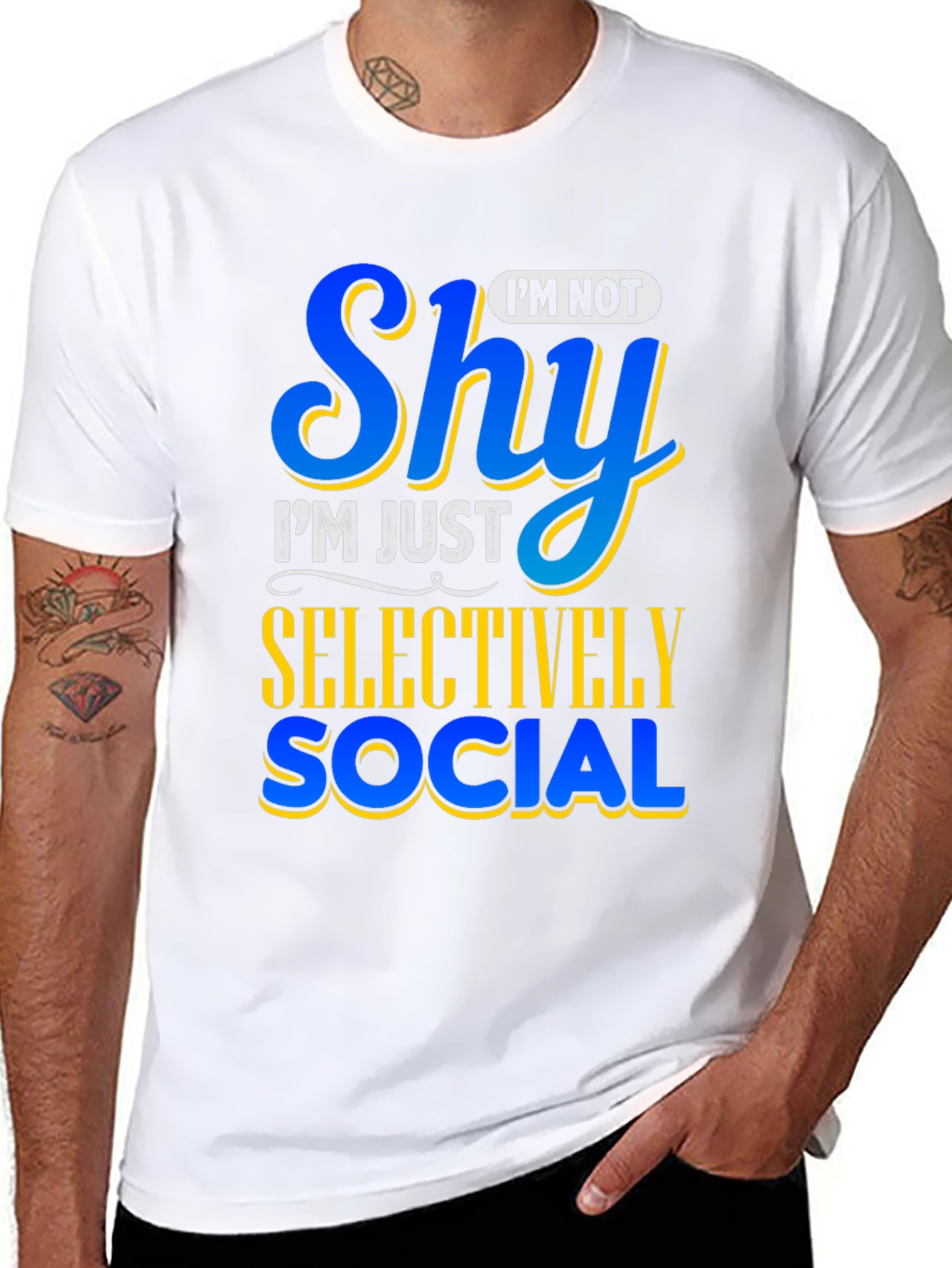 Black I'm Not Shy T-Shirt - Selectively Social Tee view 8