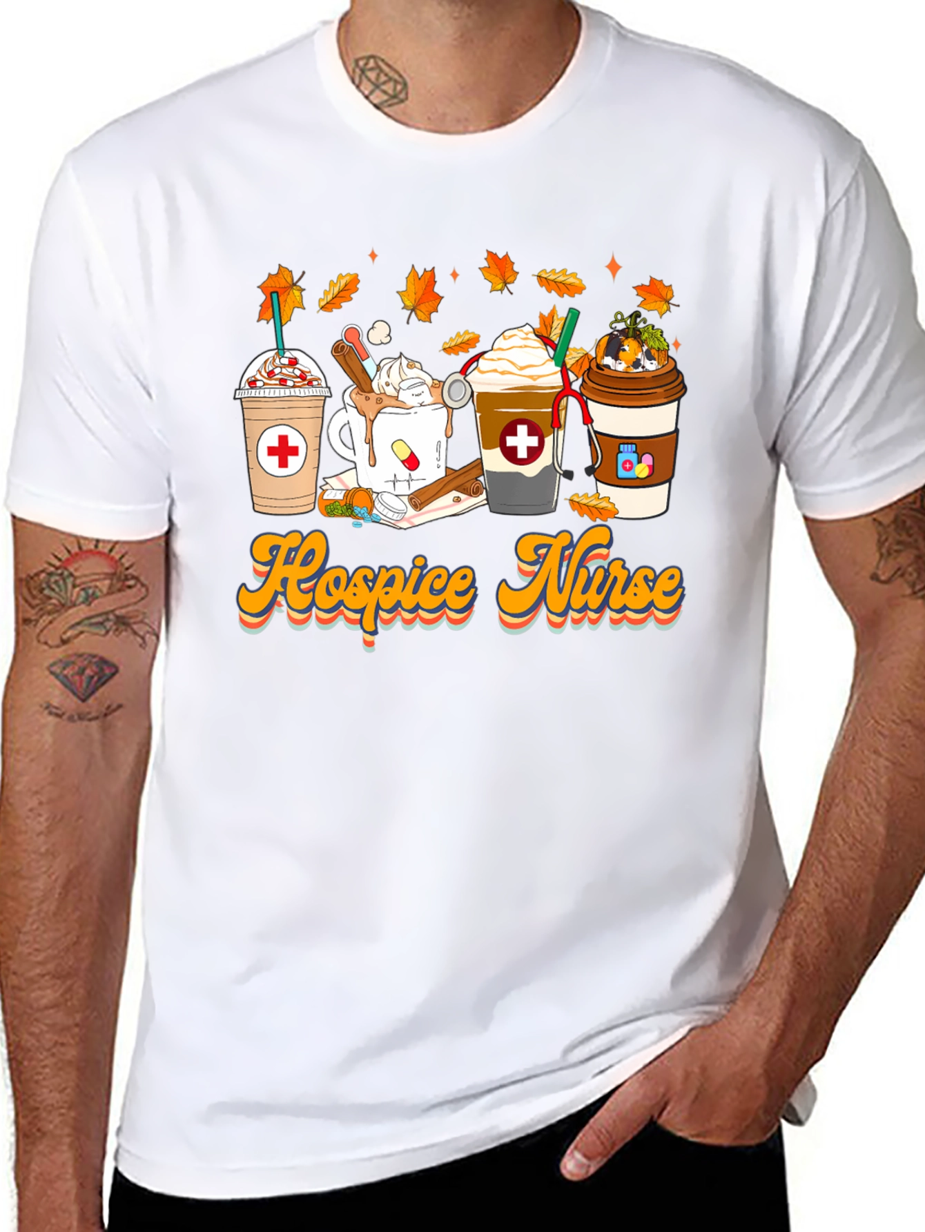 Black Hospice Nurse Fall Coffee T-Shirt view 8