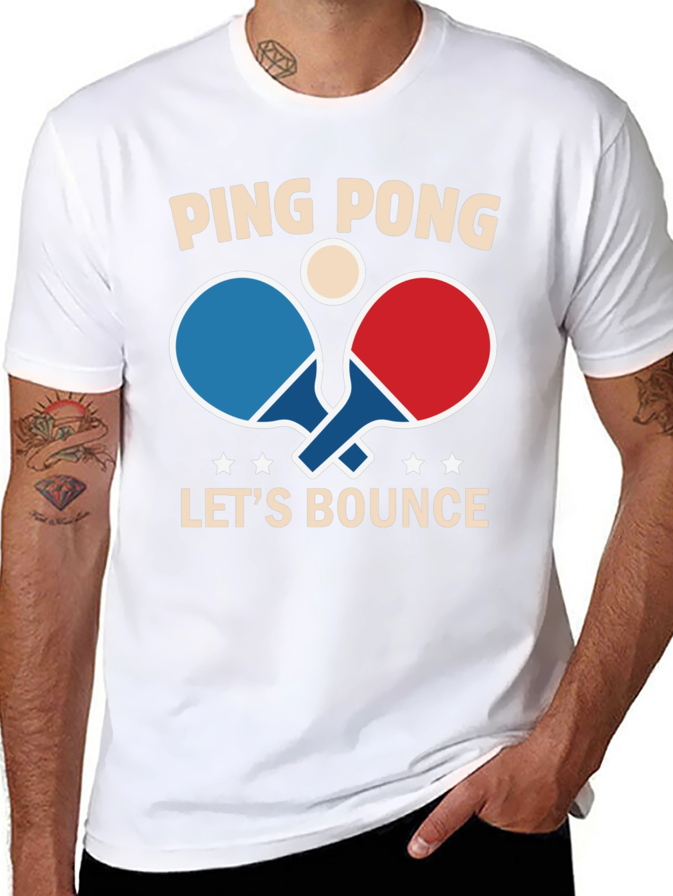 Black Ping Pong Let's Bounce Graphic Tee - Black view 8