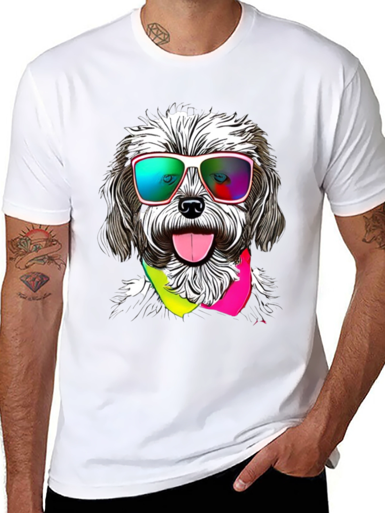 Black Cool Dog Graphic Tee - Fun & Stylish view 8