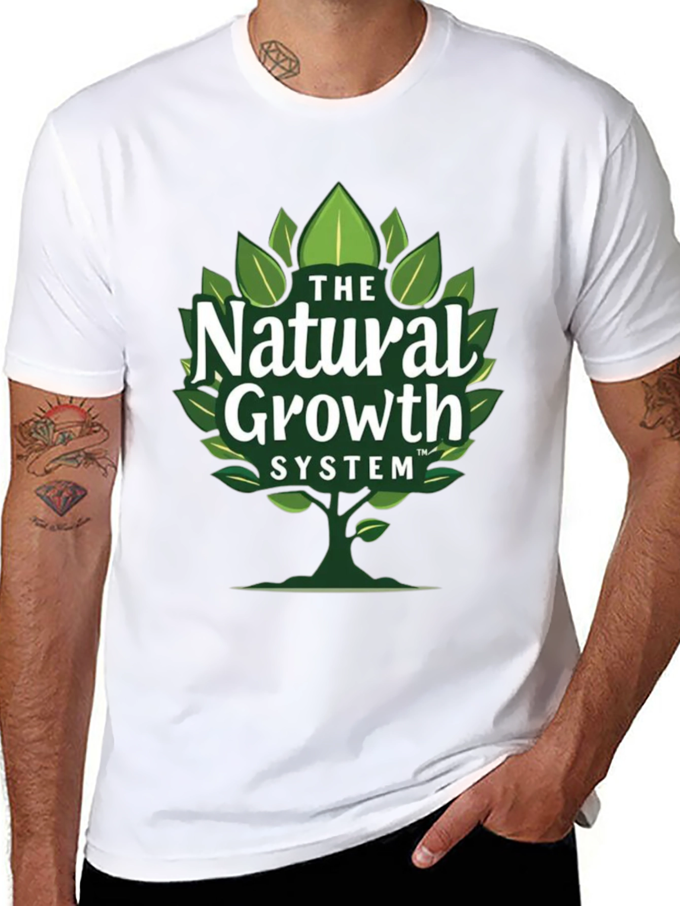 Black Natural Growth System Tree Graphic Tee view 8