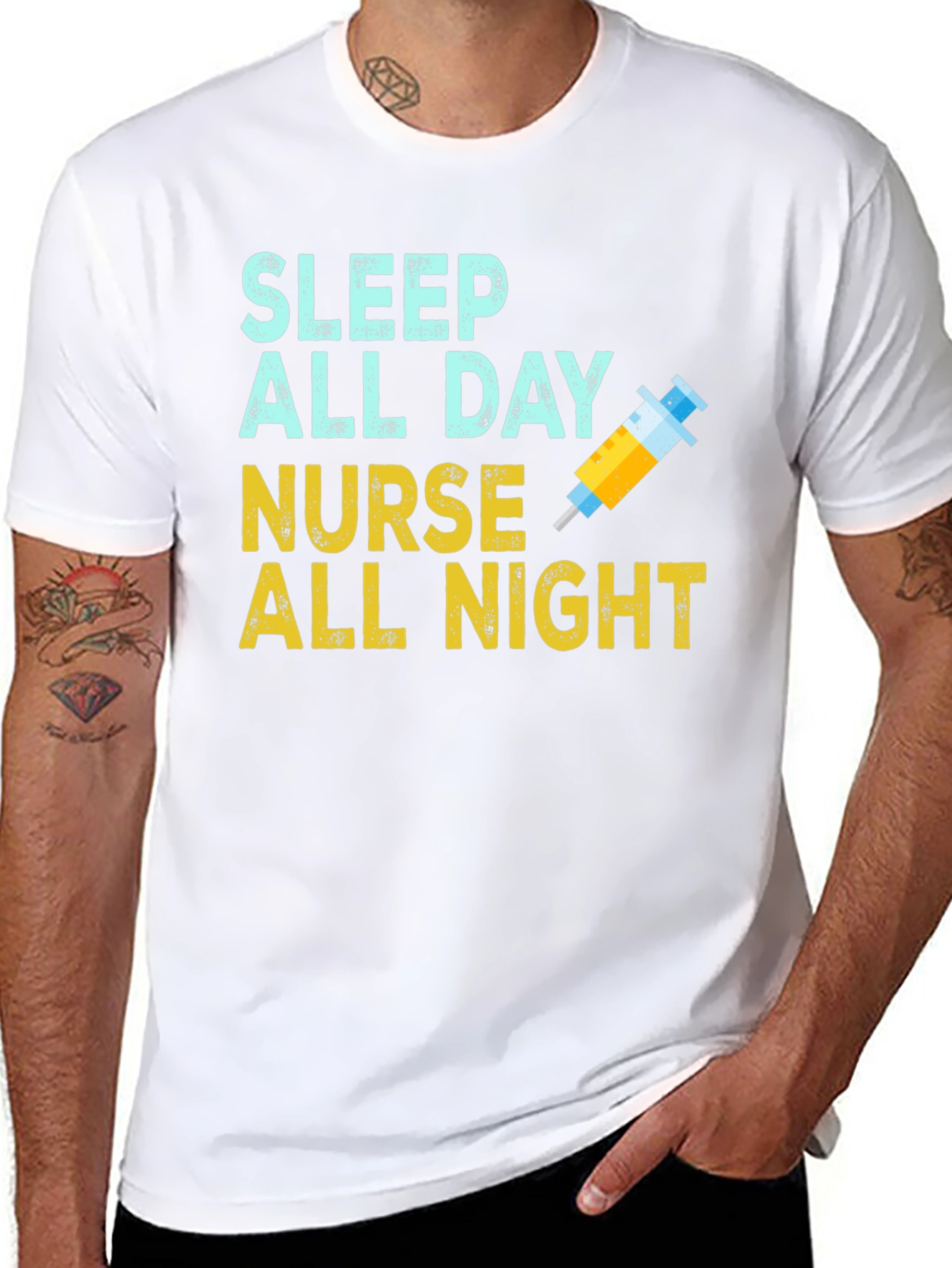 Black Nurse Sleep All Day T-Shirt view 8
