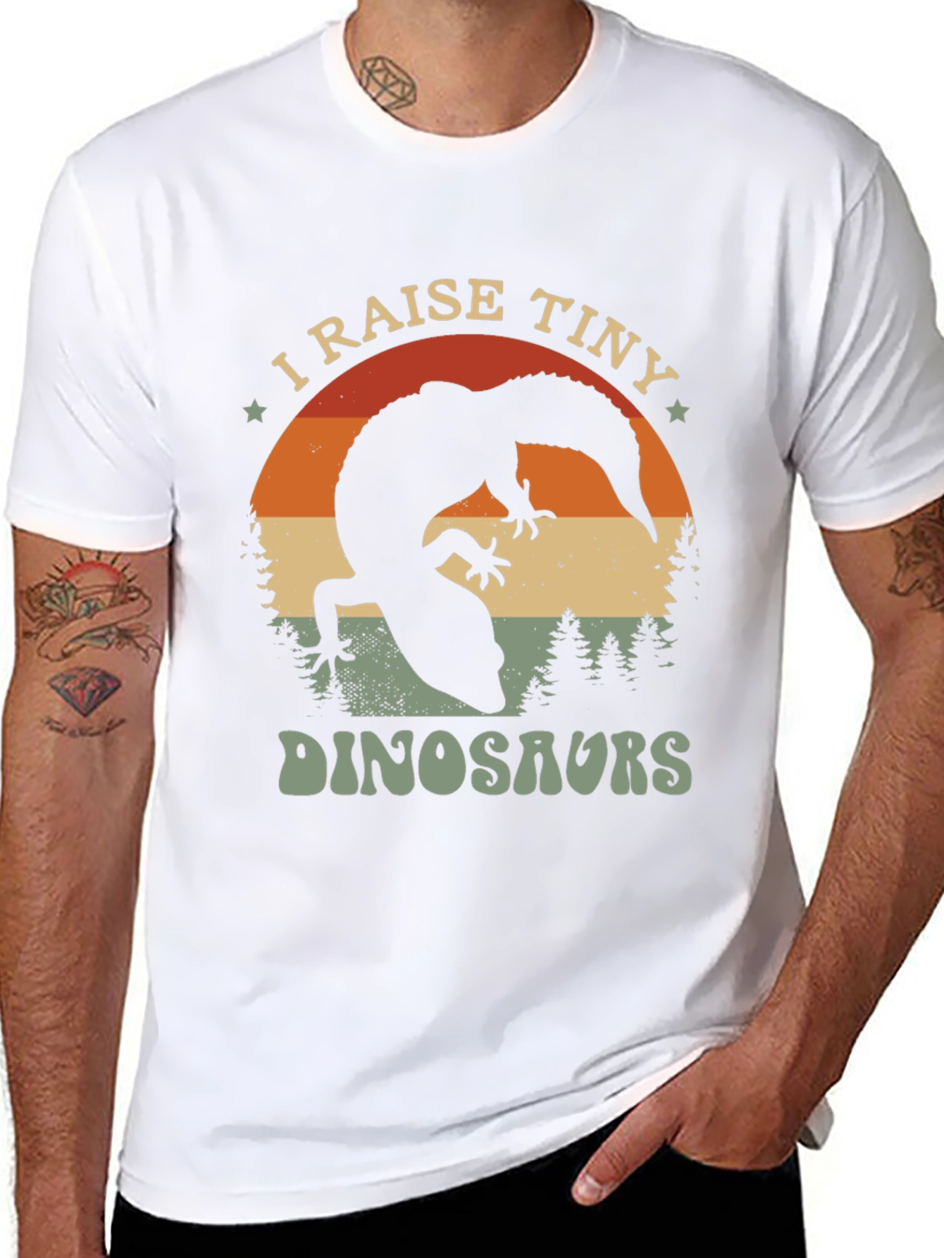 Black I Raise Tiny Dinosaurs T-Shirt view 8