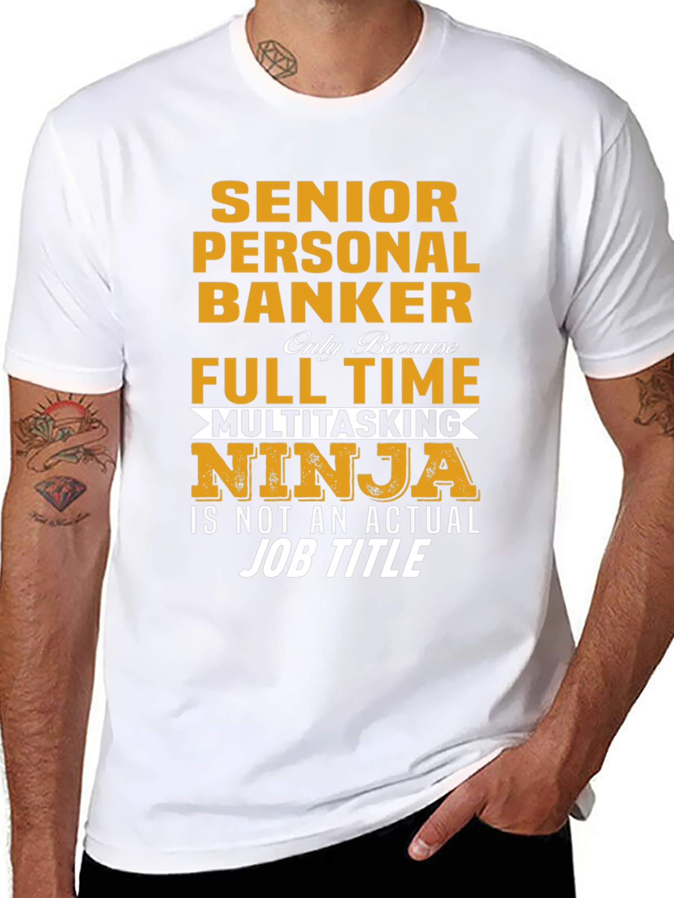 Black Senior Personal Banker Funny Job Title T-Shirt view 8