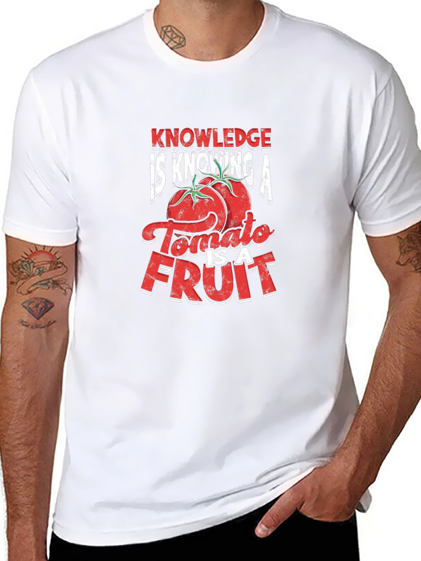 Black Tomato is a Fruit T-Shirt - Knowledge is Knowing view 8