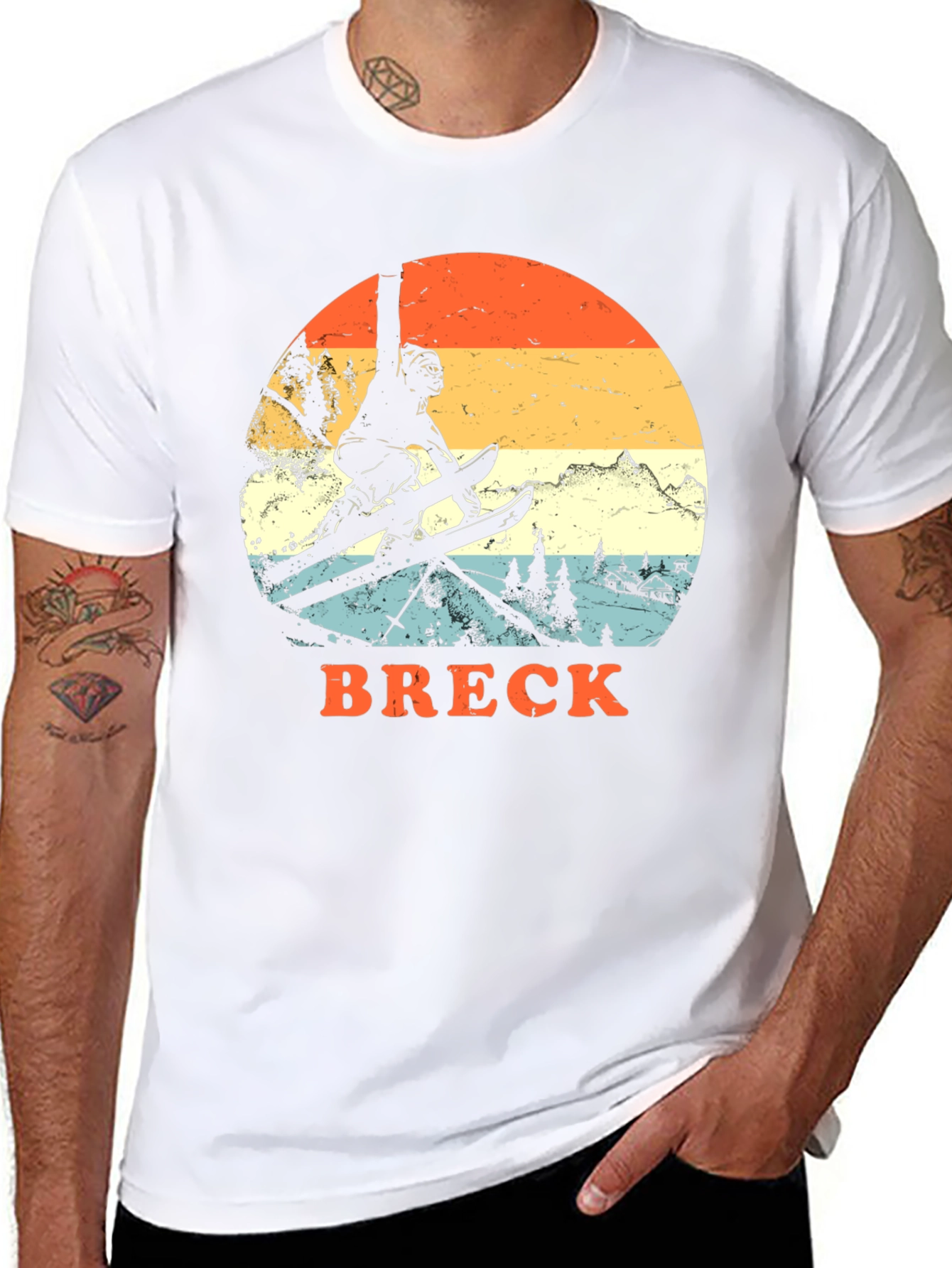 Black Vintage Breck Skiing T-Shirt view 8