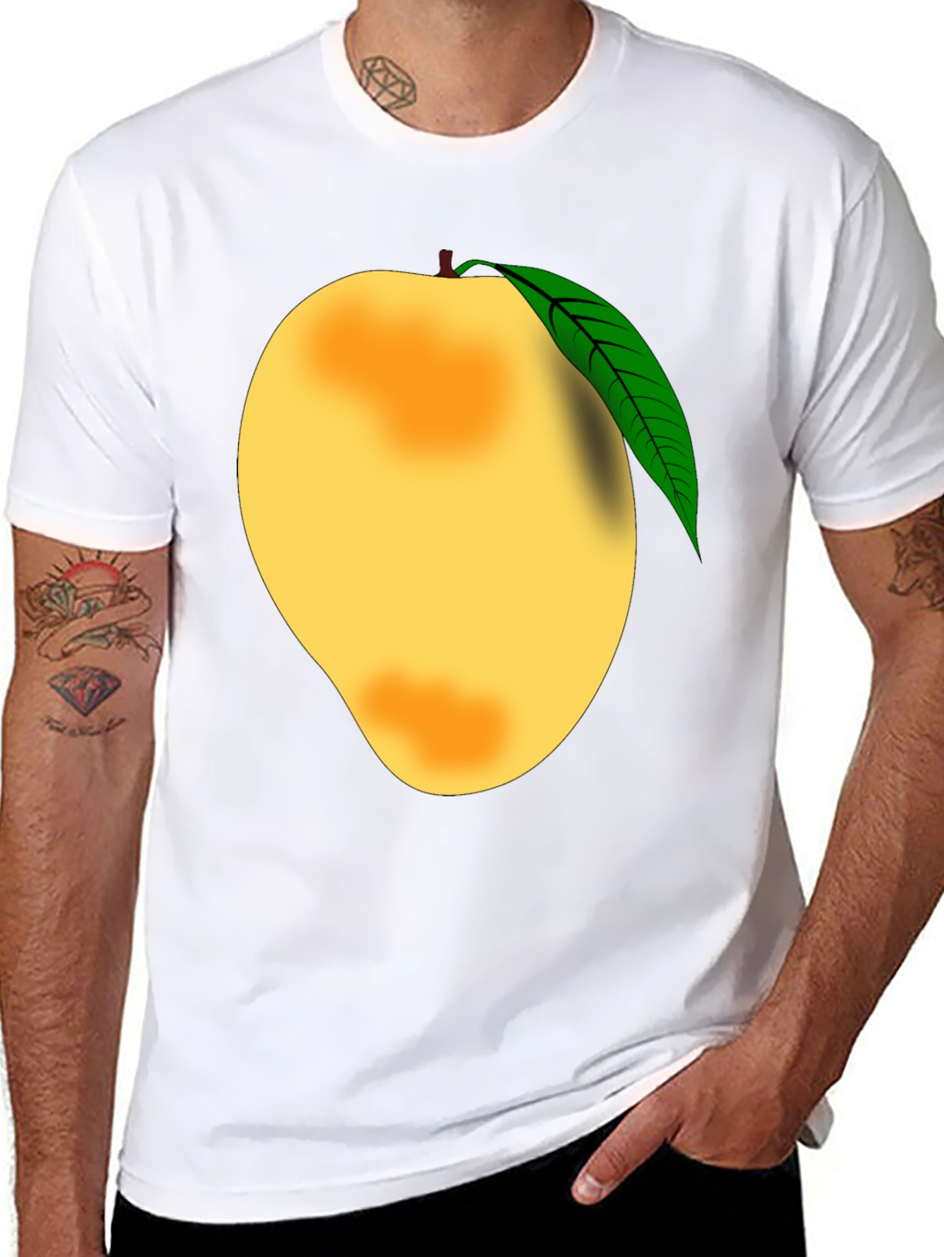 Black Mango Graphic Tee - Fruit Lover's Black T-Shirt view 8