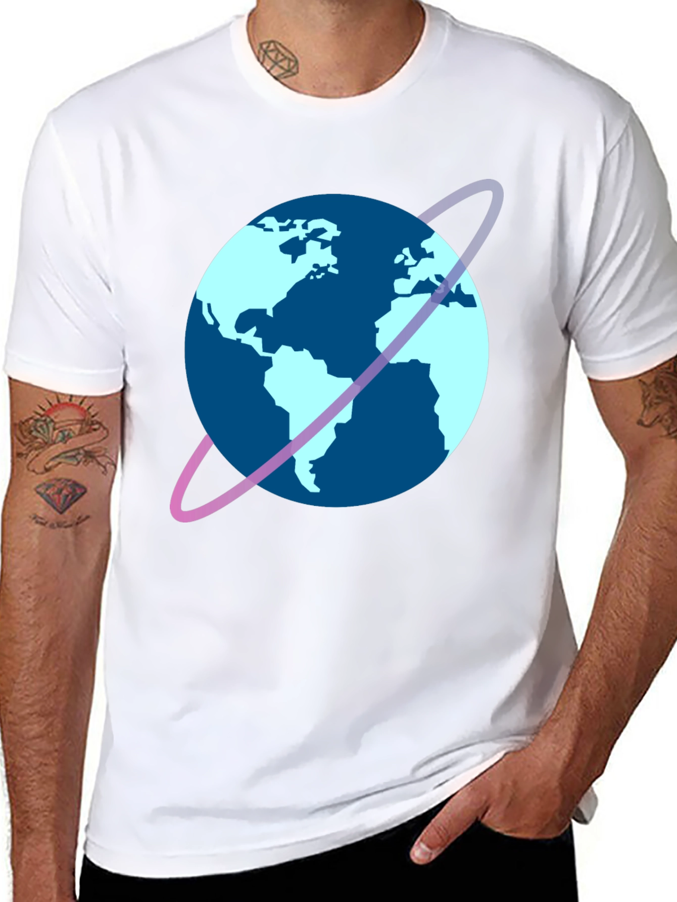 Black Planet Graphic Tee - Cool Earth Design view 8