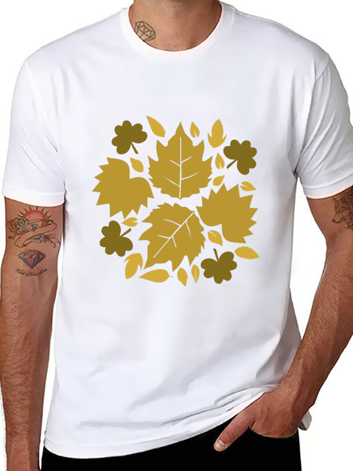 Black Autumn Leaf Graphic Tee - Stylish Comfort view 8