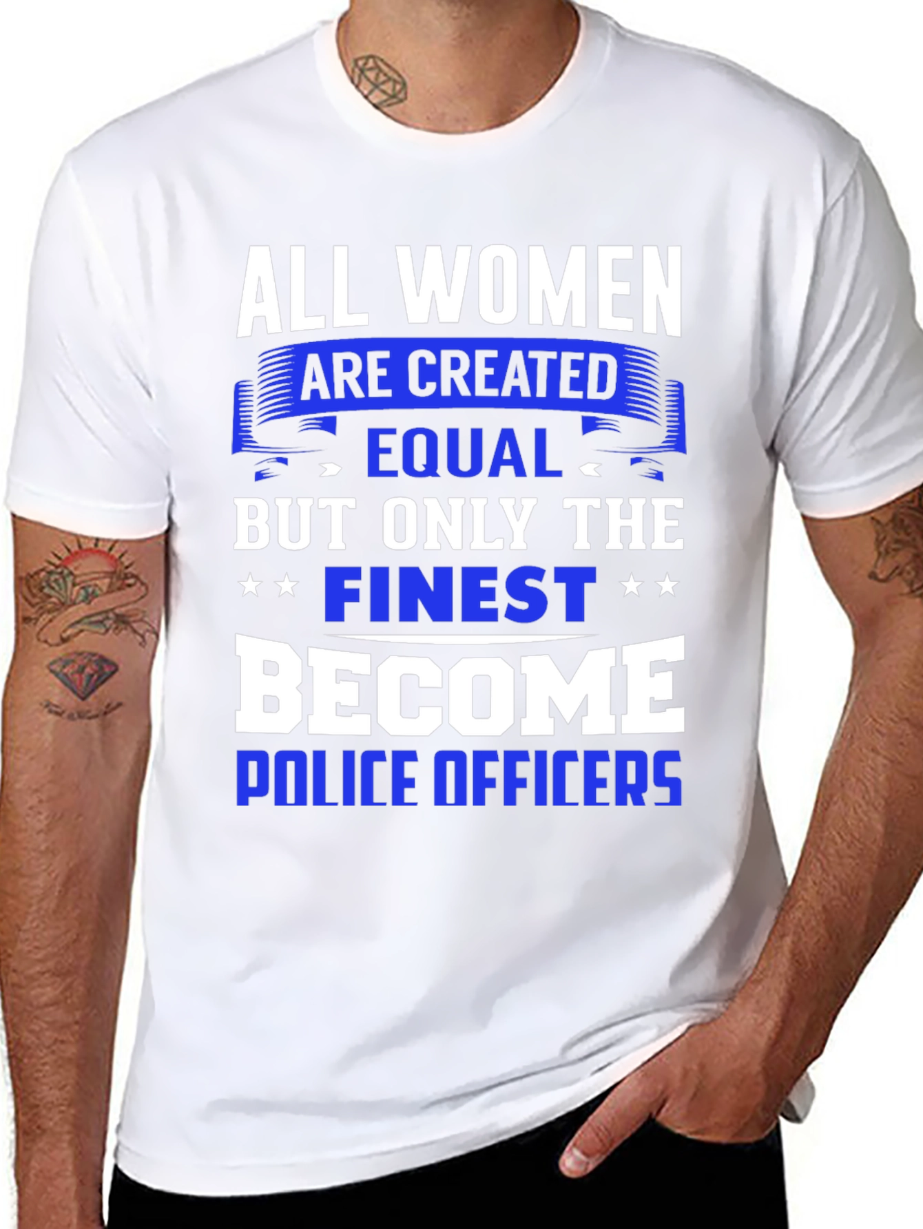 All Women Are Created Equal T-Shirt - Police Officer Gift - 8
