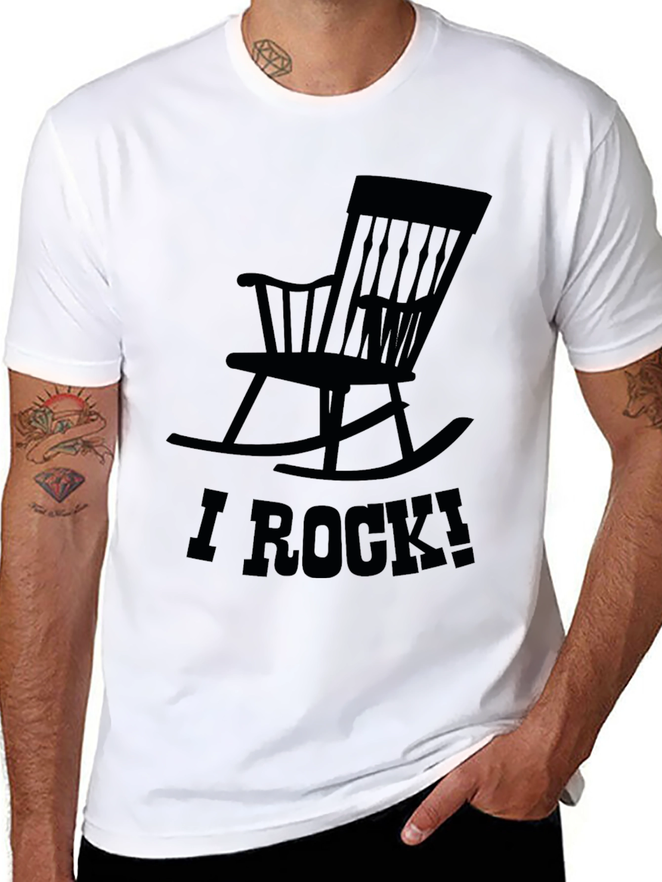 Black I Rock Rocking Chair Graphic T-Shirt view 8