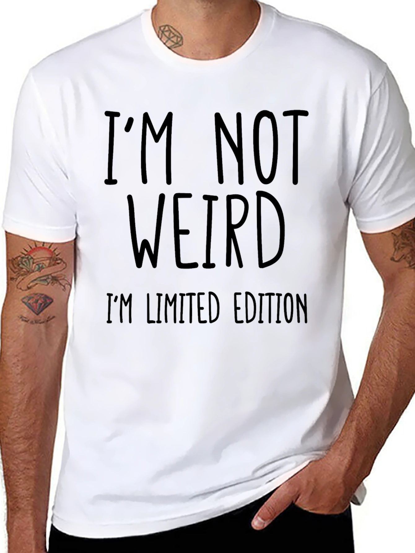 Black Funny "I'm Not Weird" Limited Edition Black T-Shirt view 8