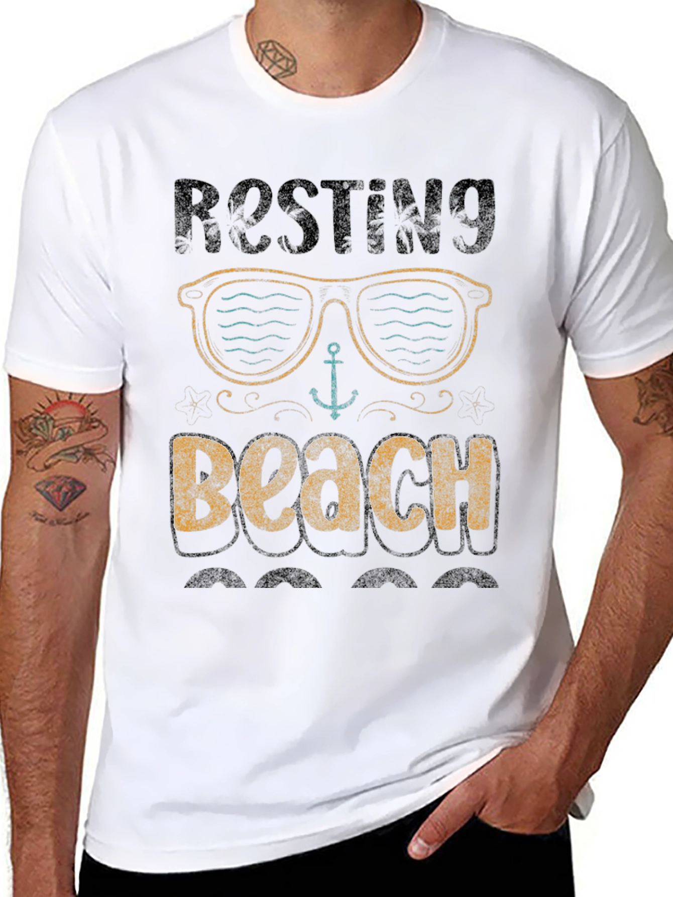 Black Resting Beach T-Shirt - Relaxed Fit view 8