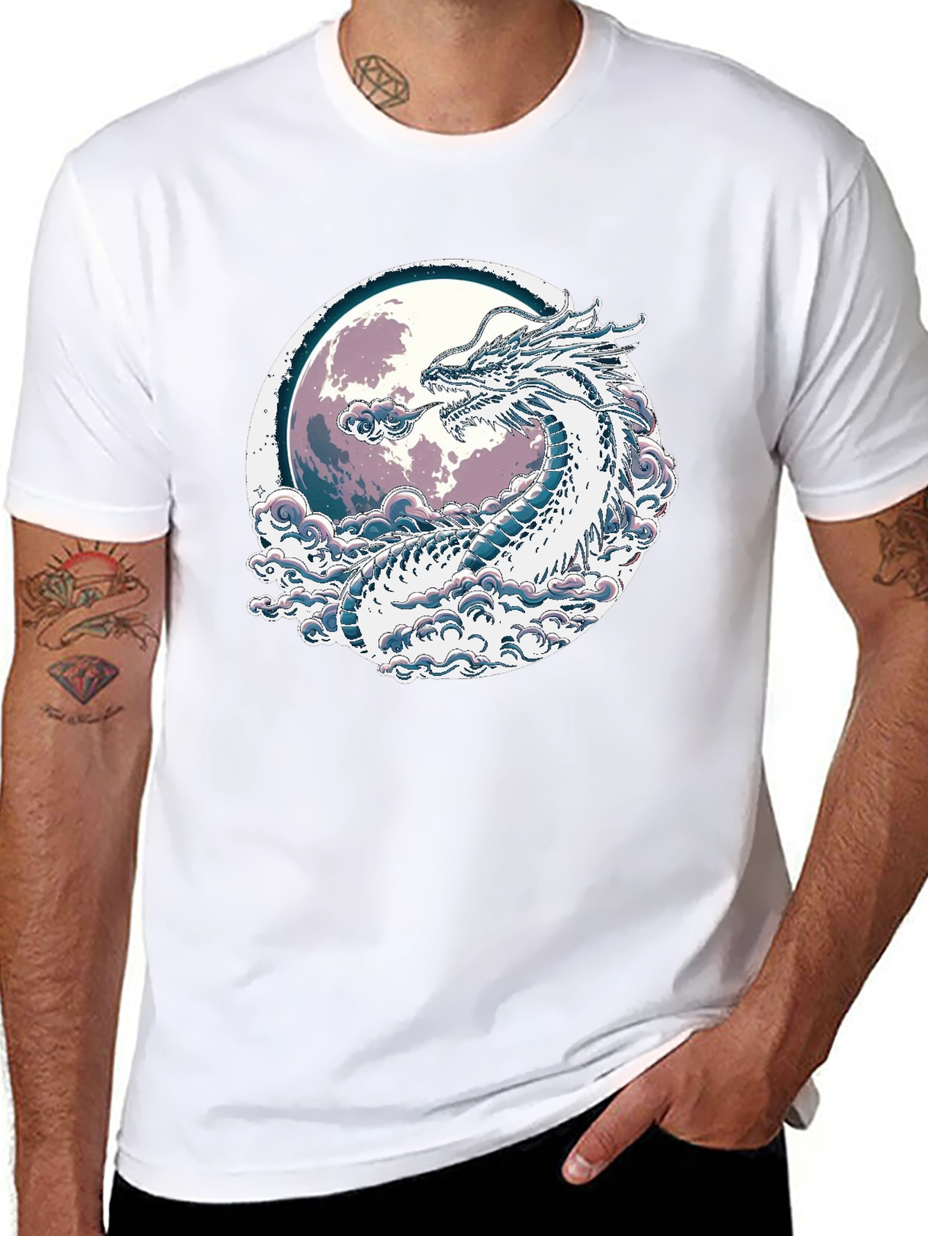 Black Dragon Moon Graphic Tee view 8