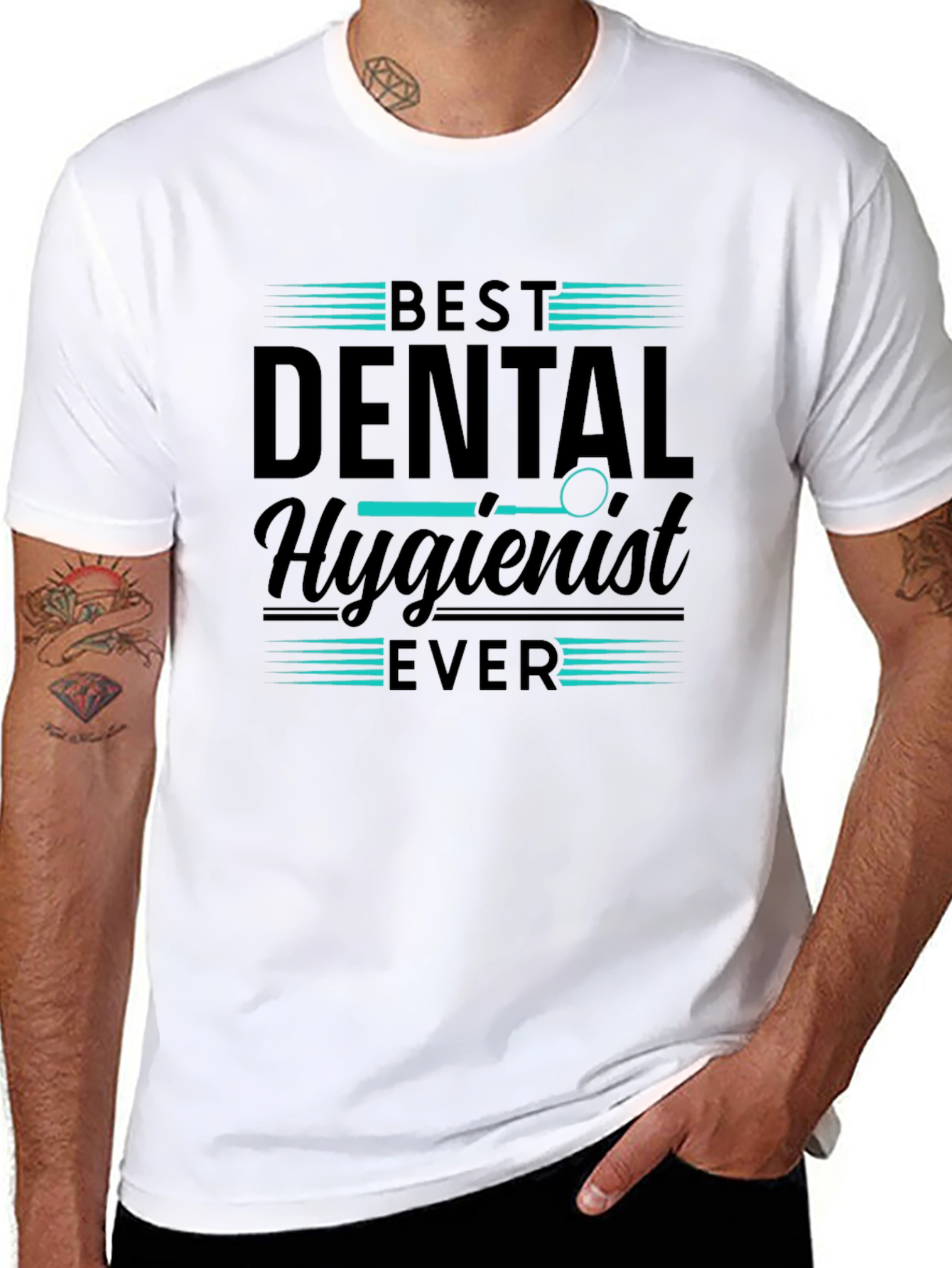 Black Best Dental Hygienist Ever T-Shirt view 8