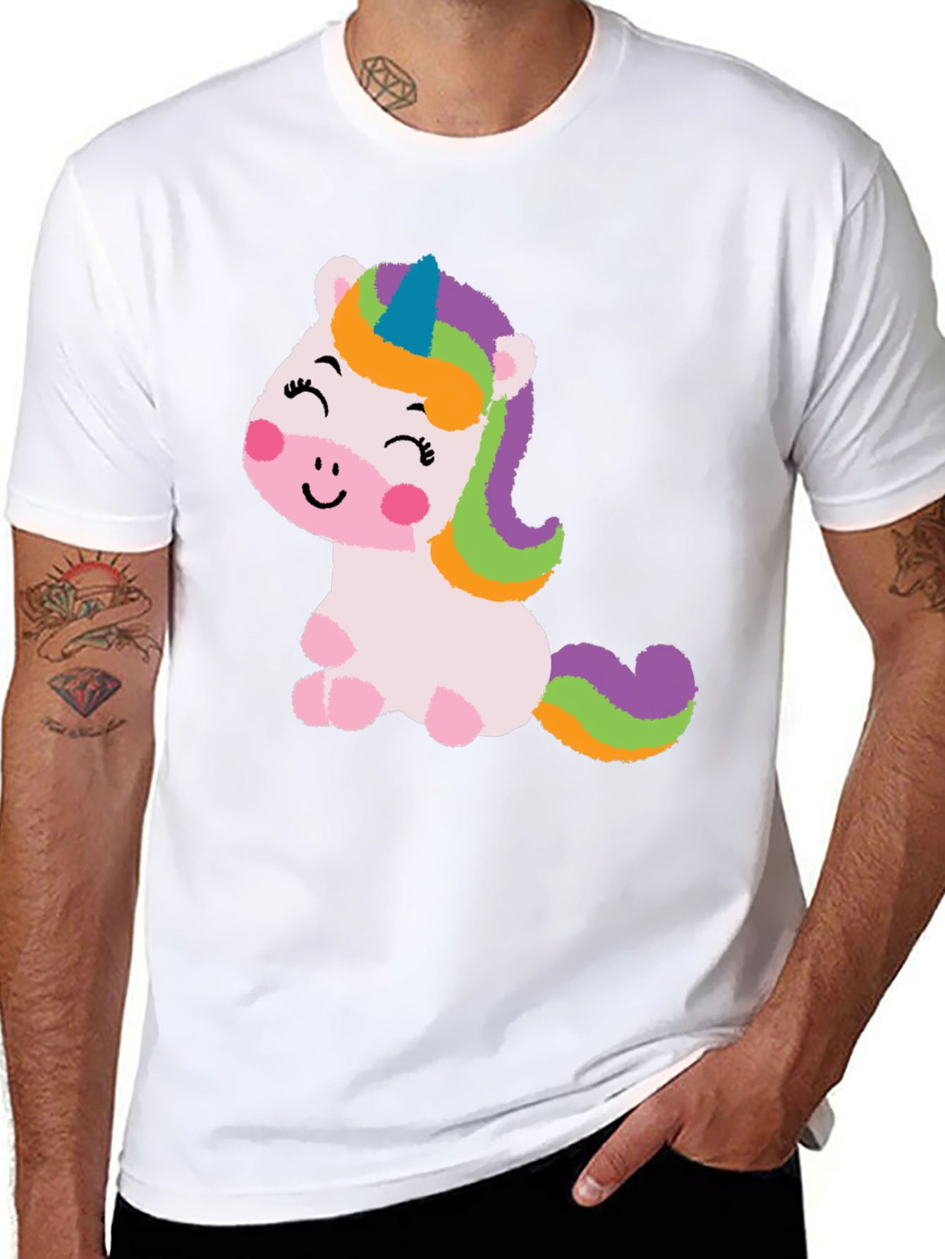 Black Unicorn Graphic Tee - Cute Kawaii Style Shirt view 8