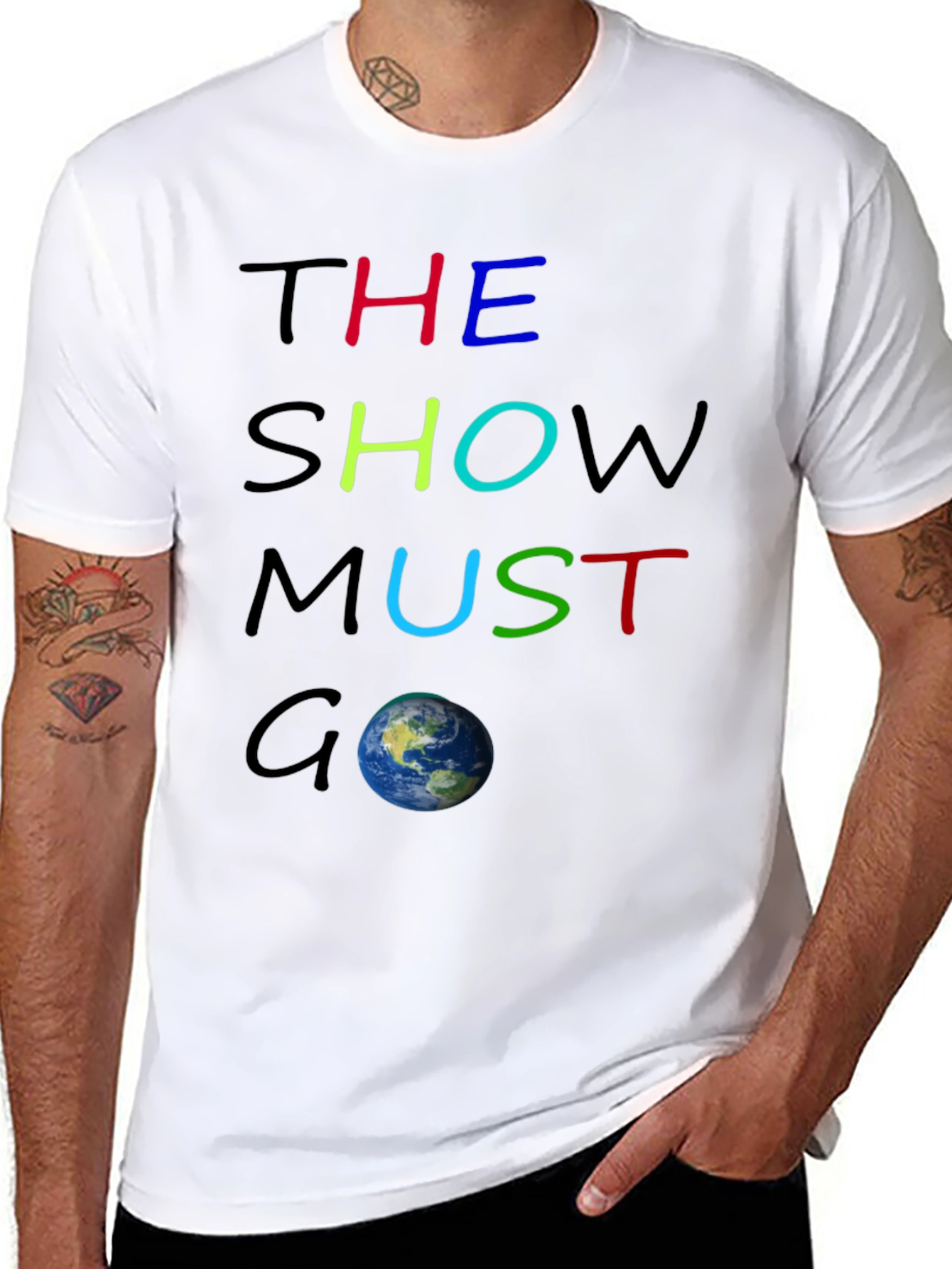 Black The Show Must Go On Graphic Tee view 8