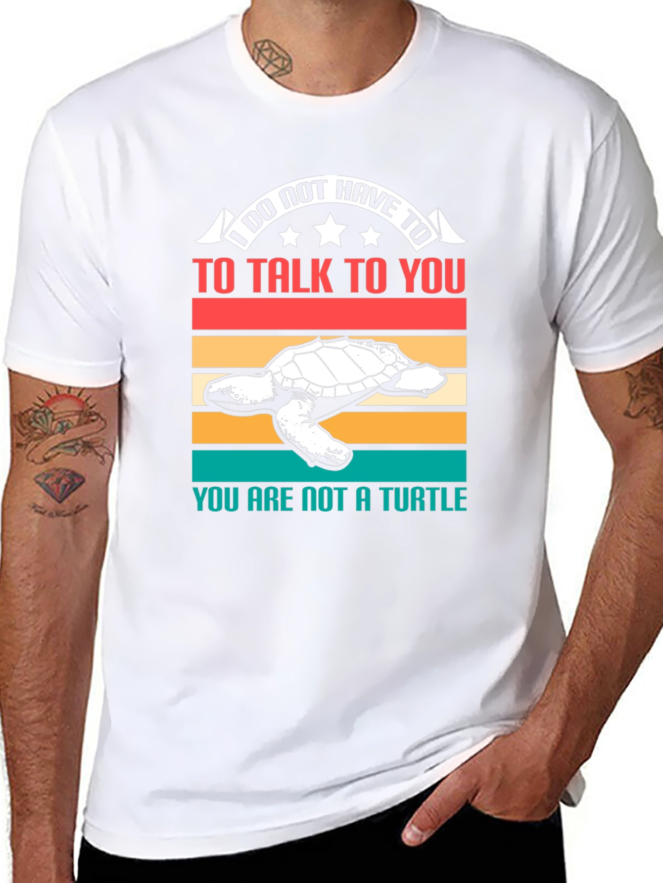 Black I Do Not Have To Talk Turtle T-Shirt view 8