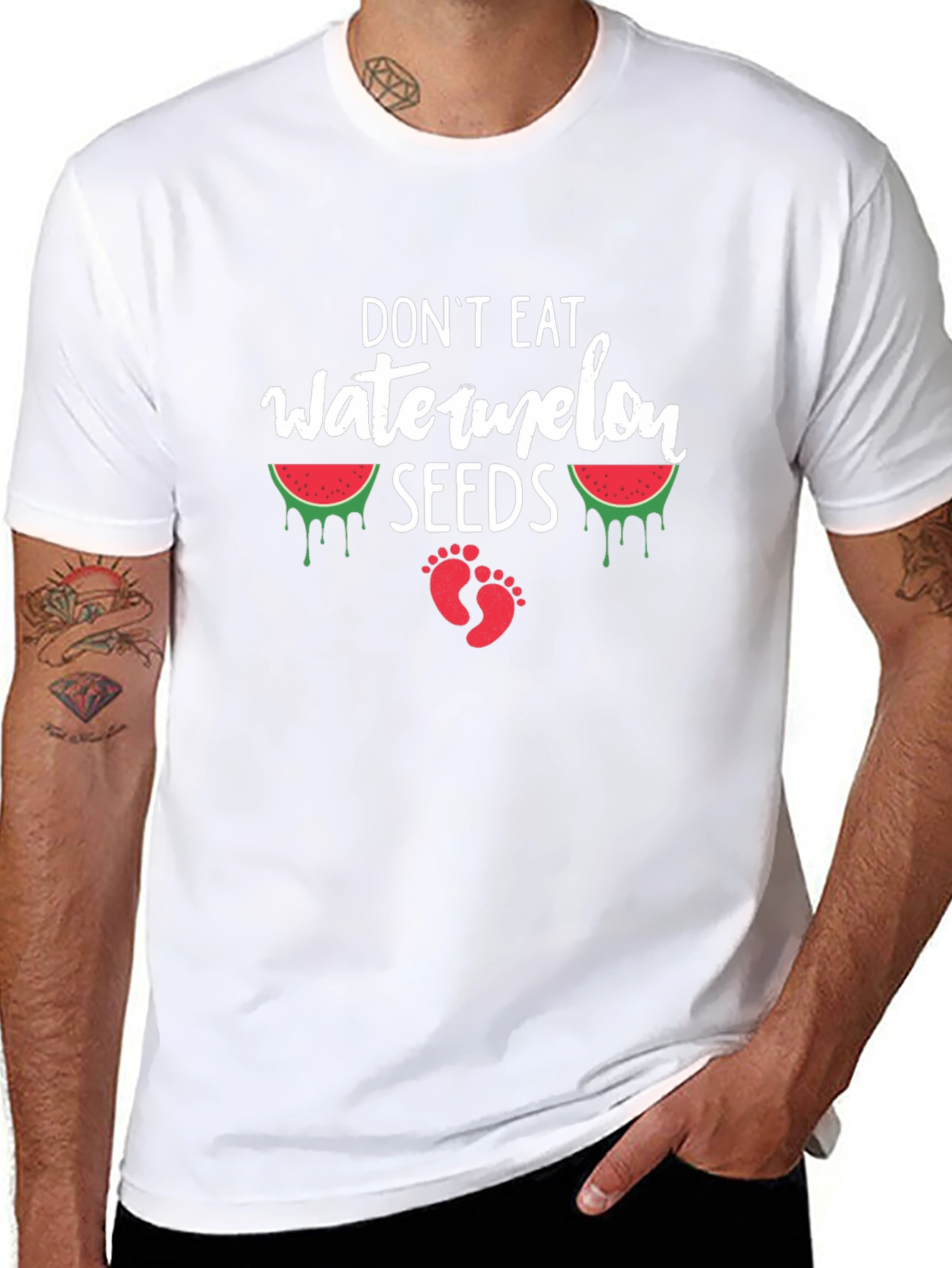 Black Don't Eat Watermelon Seeds T-Shirt Funny Pregnancy Tee view 8