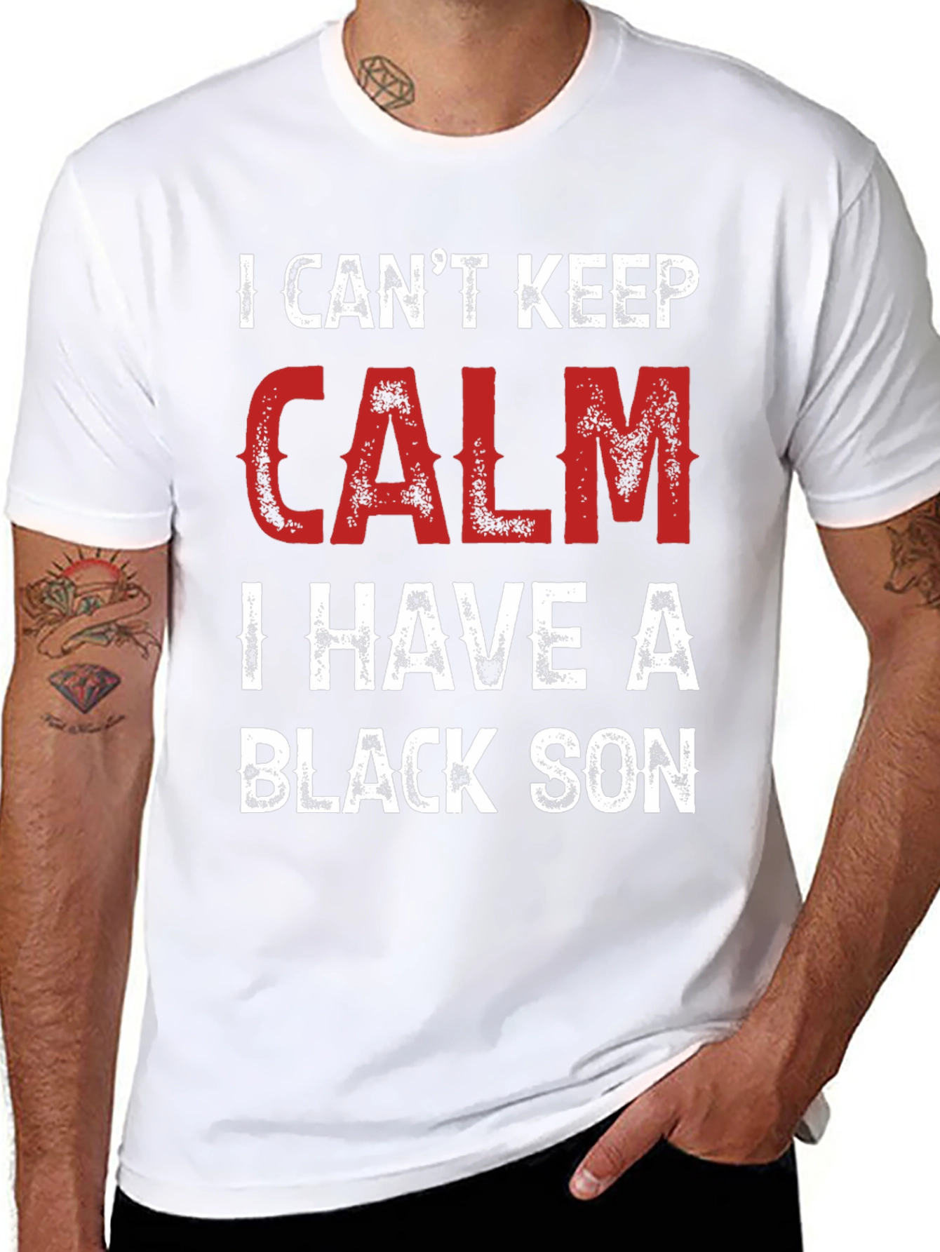Black I Can't Keep Calm, I Have a Black Son T-Shirt view 8