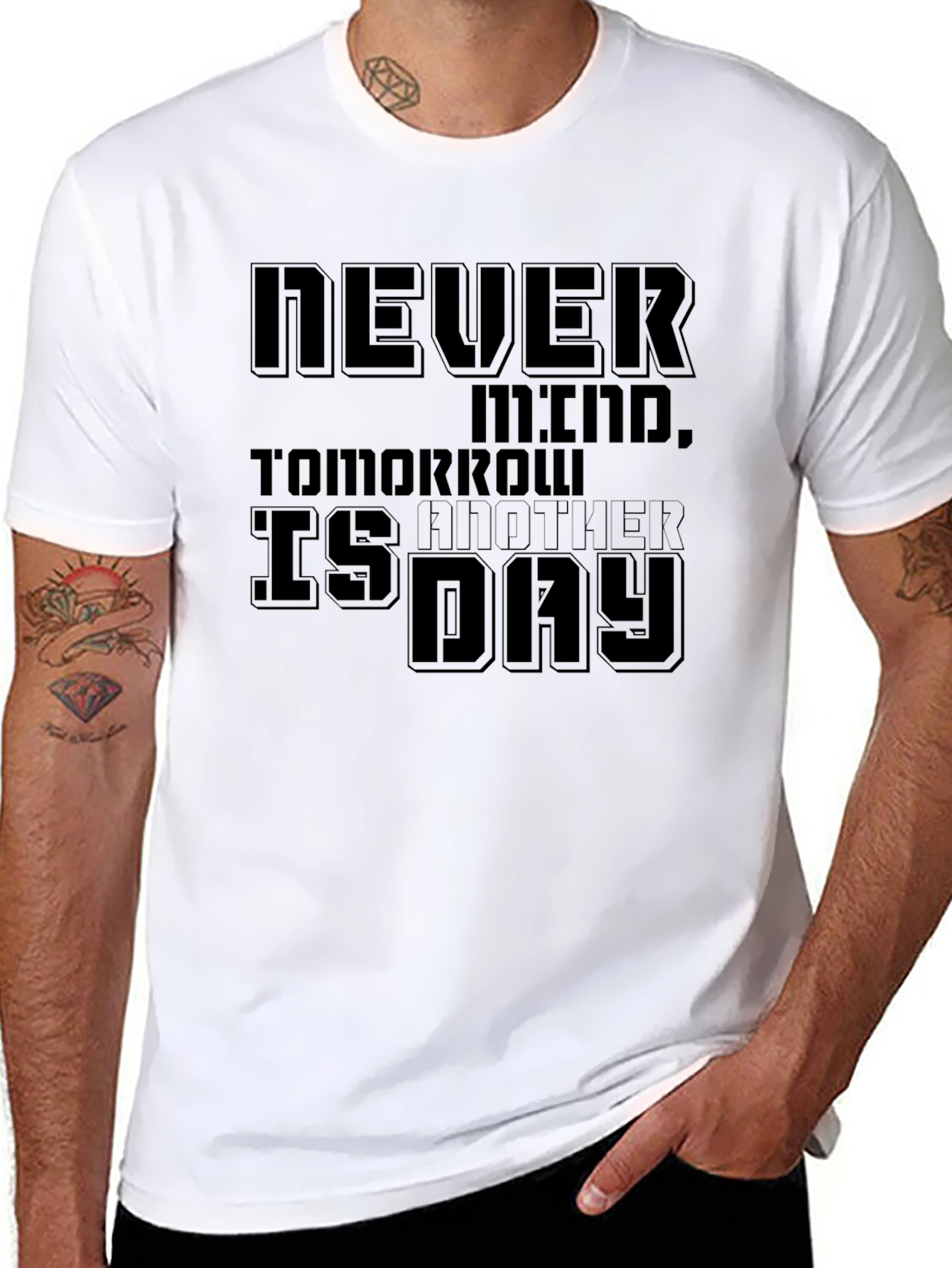 Black Never Mind T-Shirt - Tomorrow is Another Day Tee view 8
