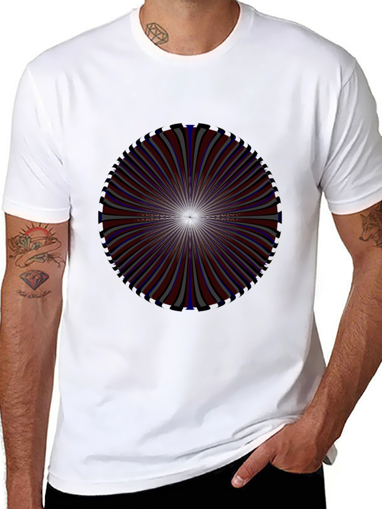 Black Optical Illusion Graphic Tee - Unique Design view 8