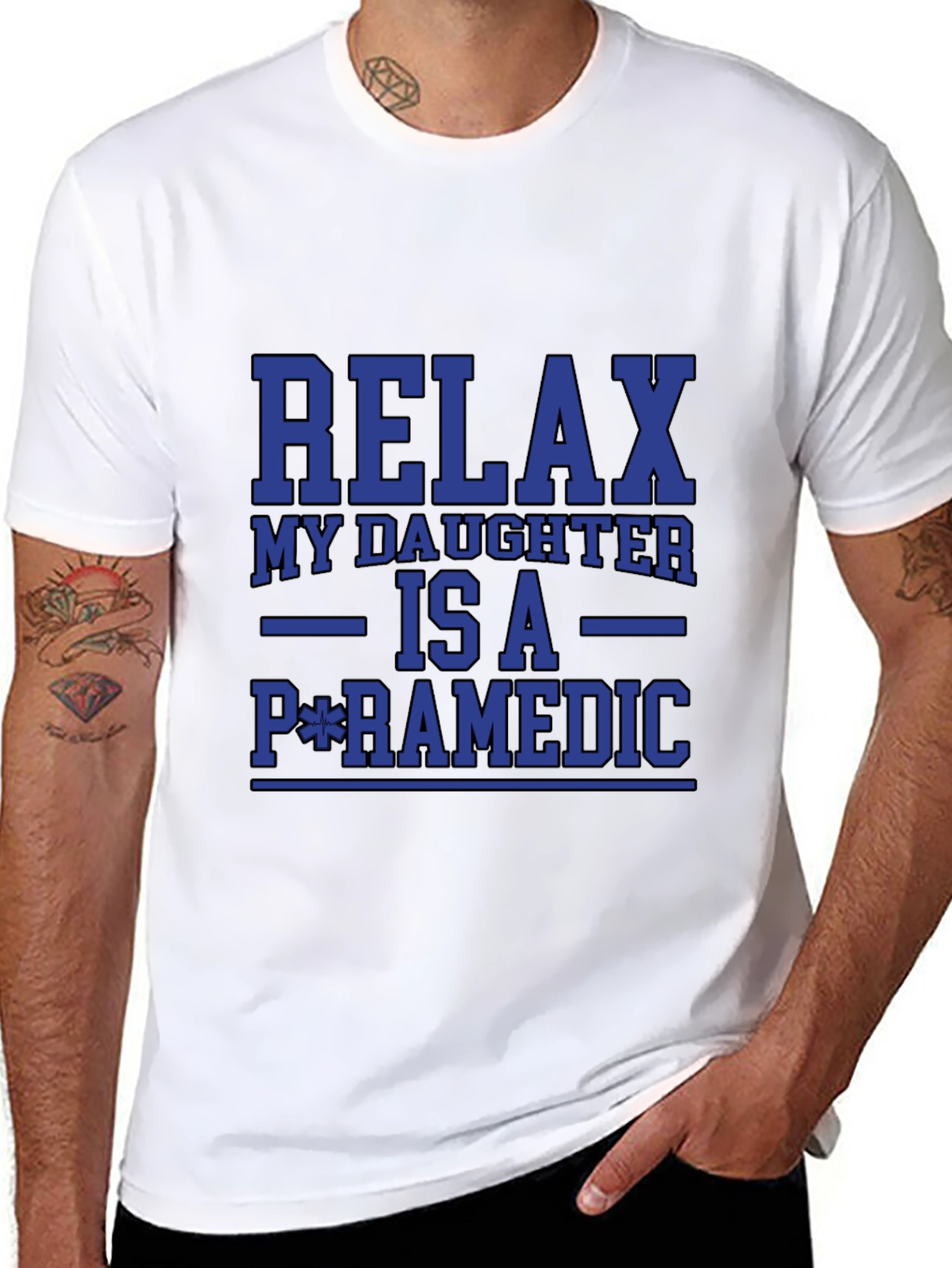 Black Relax My Daughter is a Paramedic - Black T-shirt view 8