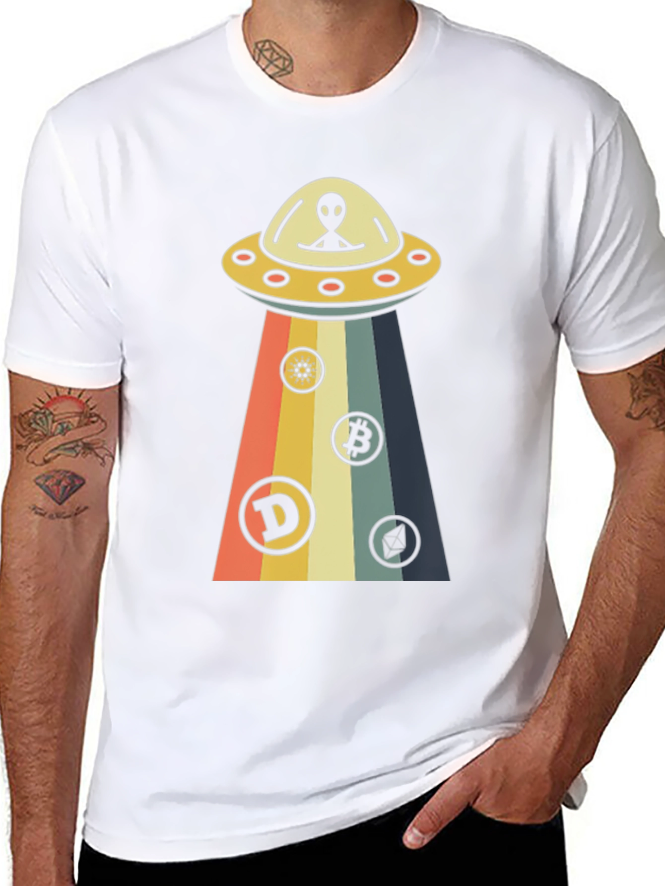 Black Alien UFO Cryptocurrency T-Shirt view 8
