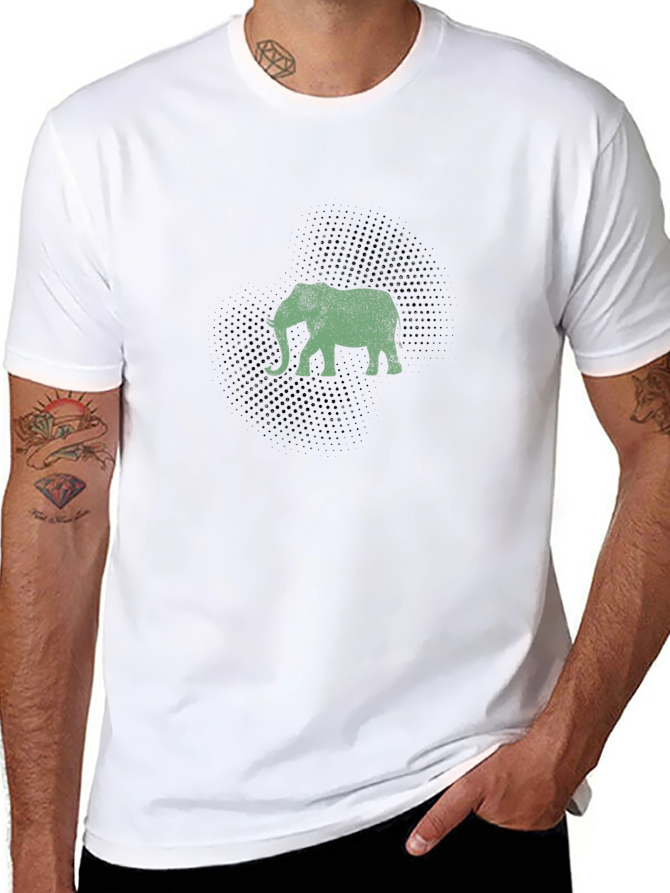 Black Elephant Graphic Black T-Shirt view 8