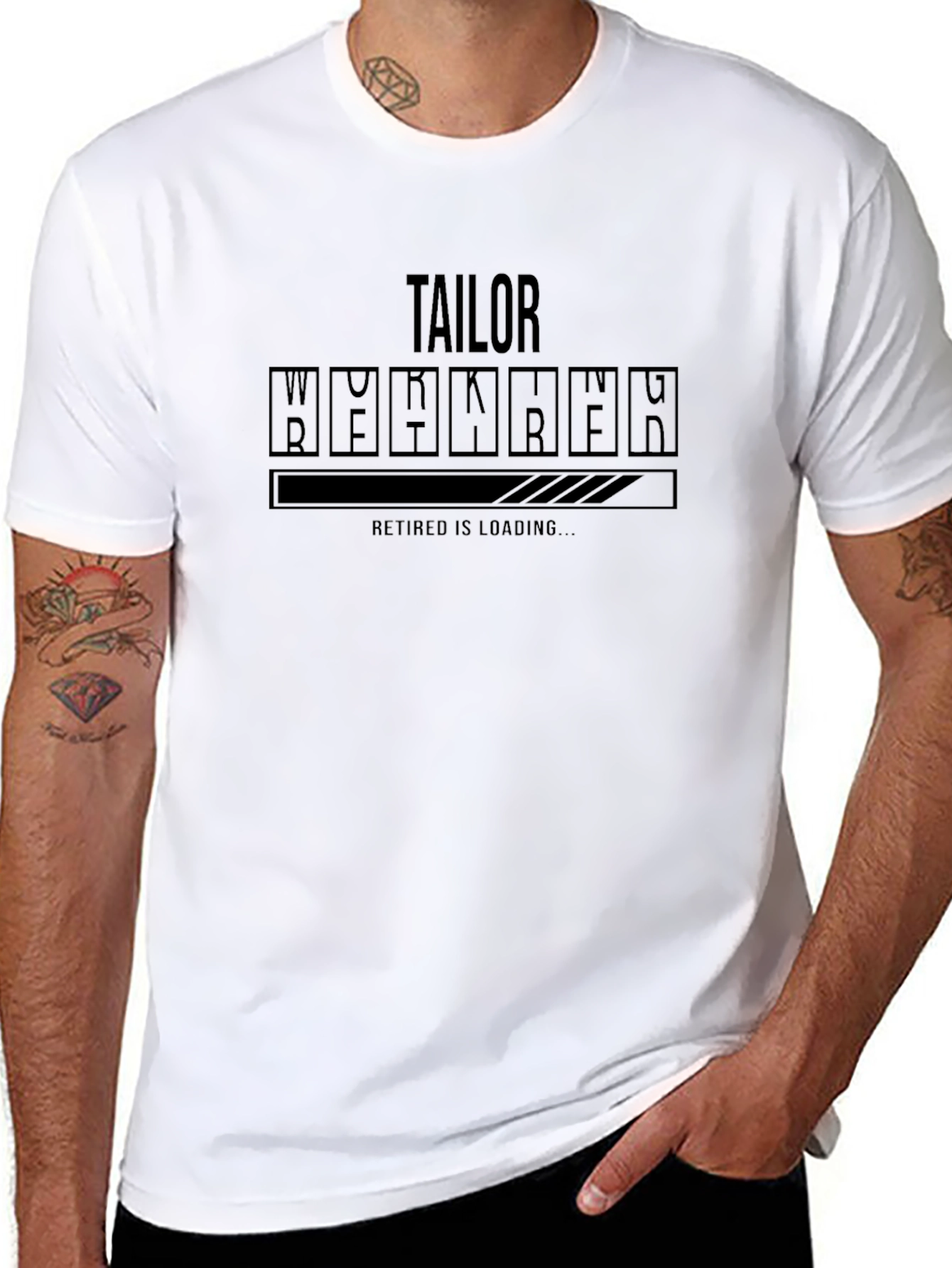 Black Tailor Retirement Loading T-Shirt view 8