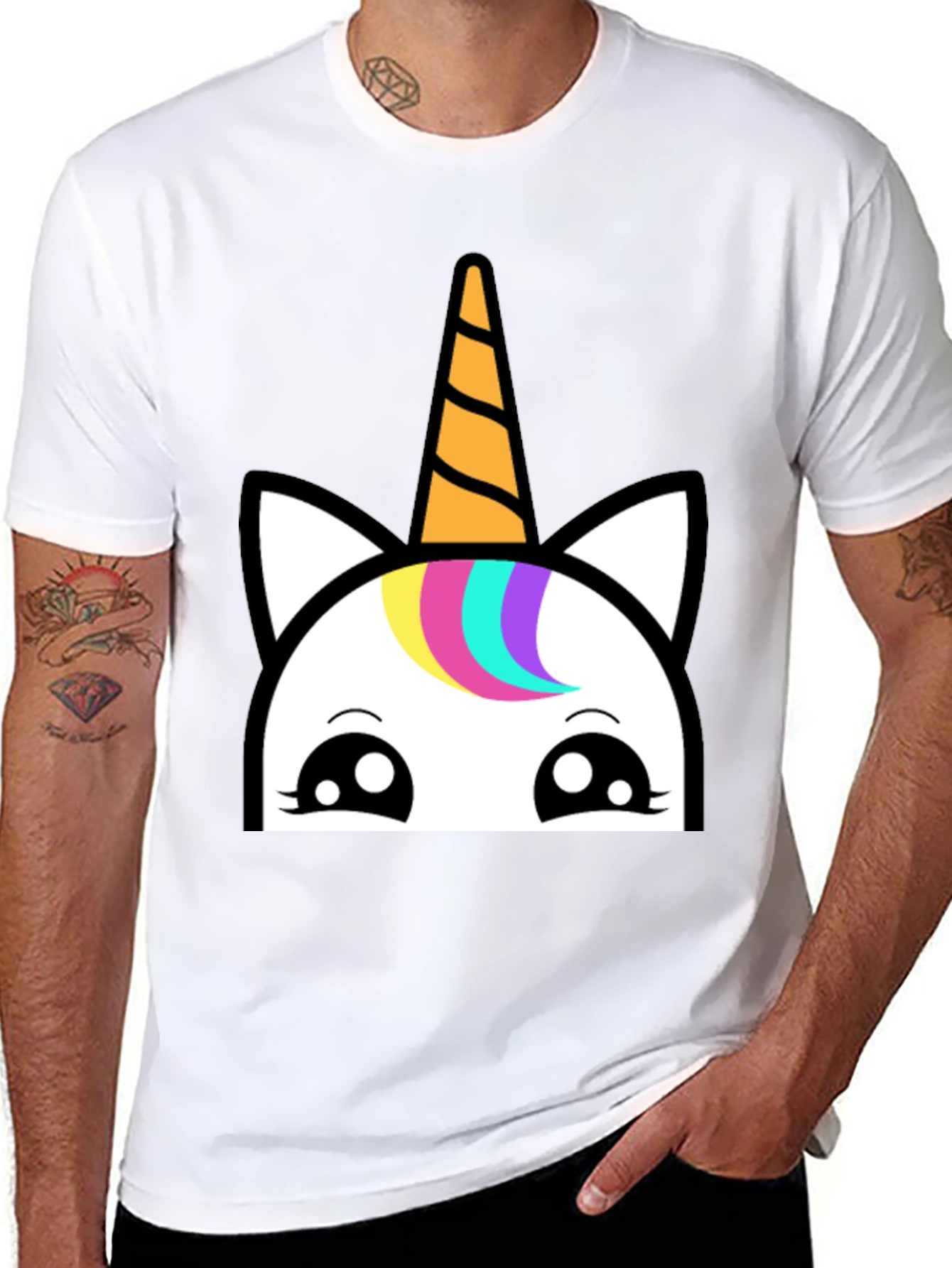 Black Unicorn Graphic T-Shirt - Black Cotton Tee view 8