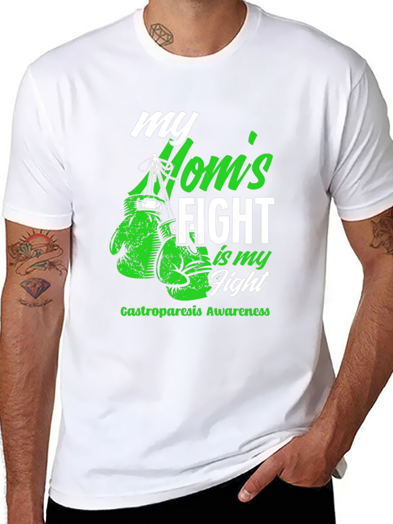 Black Mom's Fight Gastroparesis Awareness T-Shirt view 8