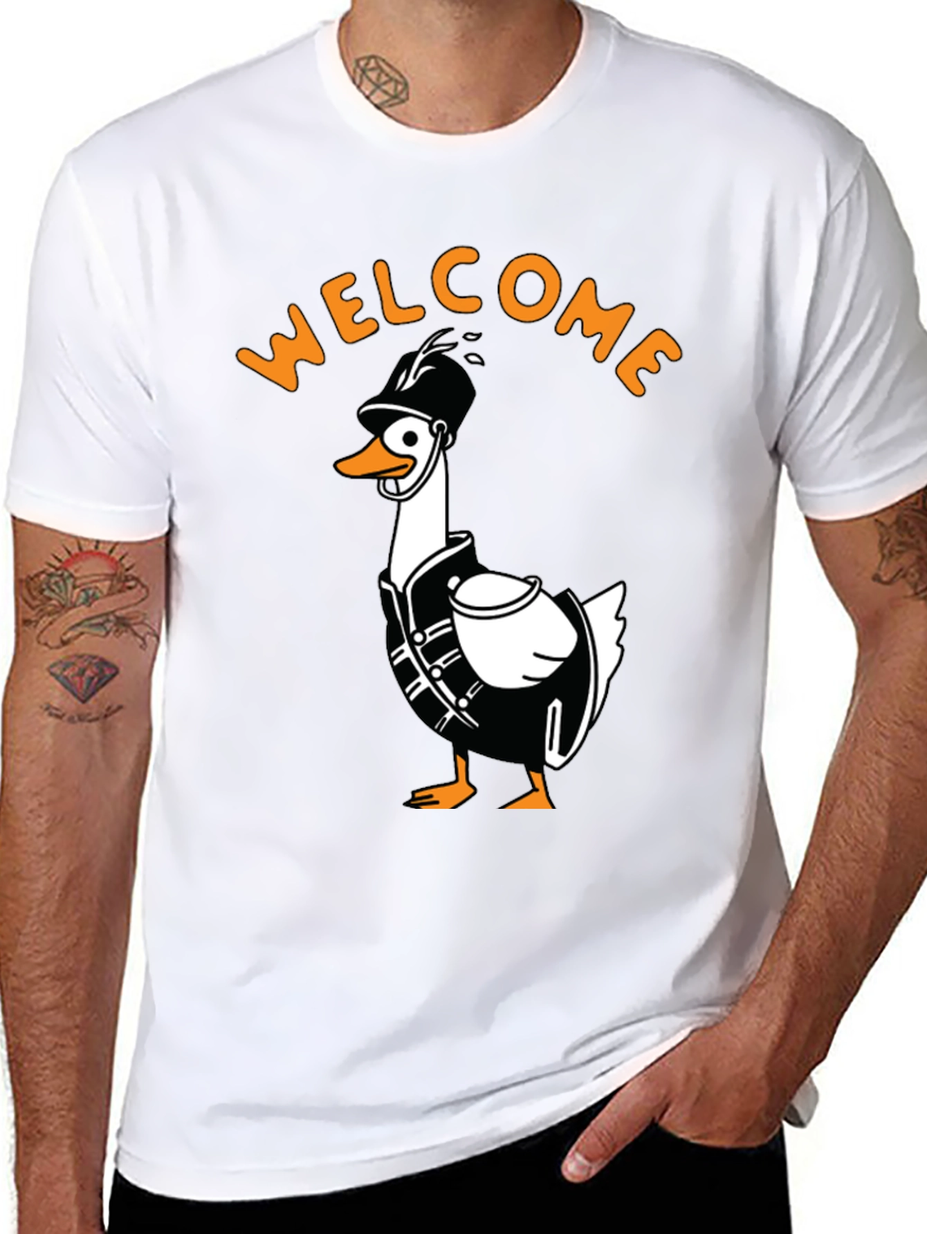 Black Welcome Duck Band T-Shirt view 8