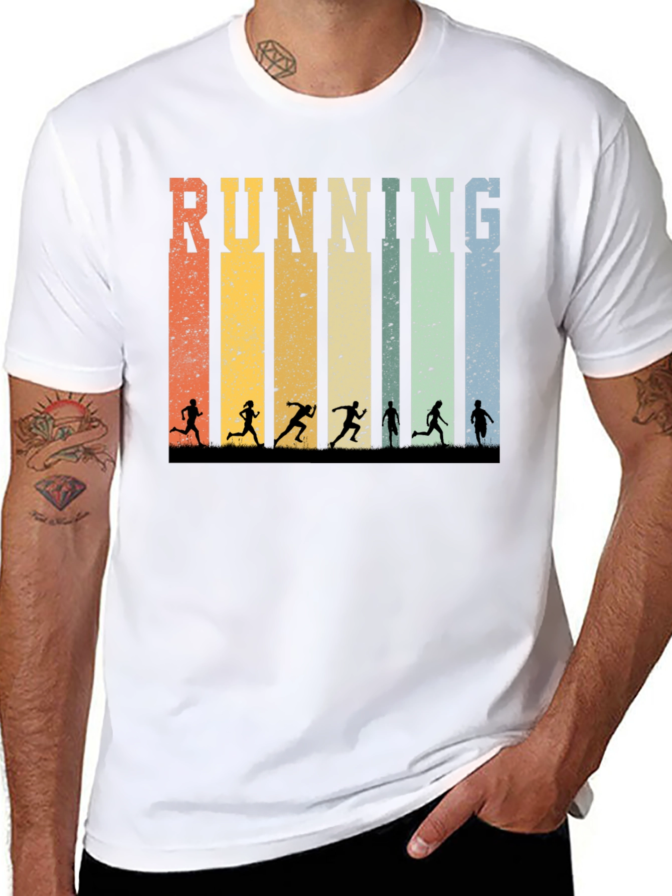 Black Retro Running T-Shirt view 8