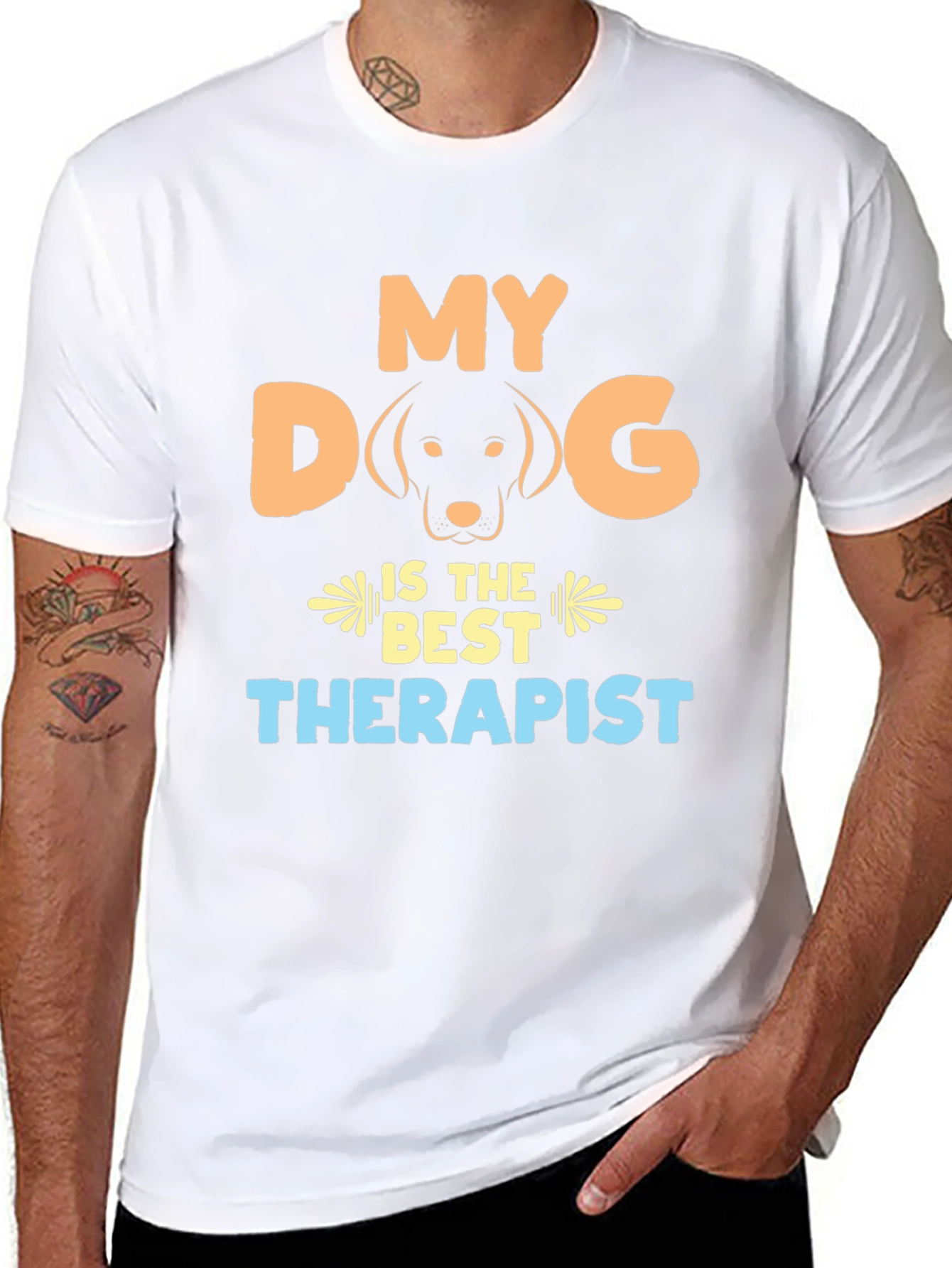 Black My Dog is the Best Therapist T-Shirt view 8