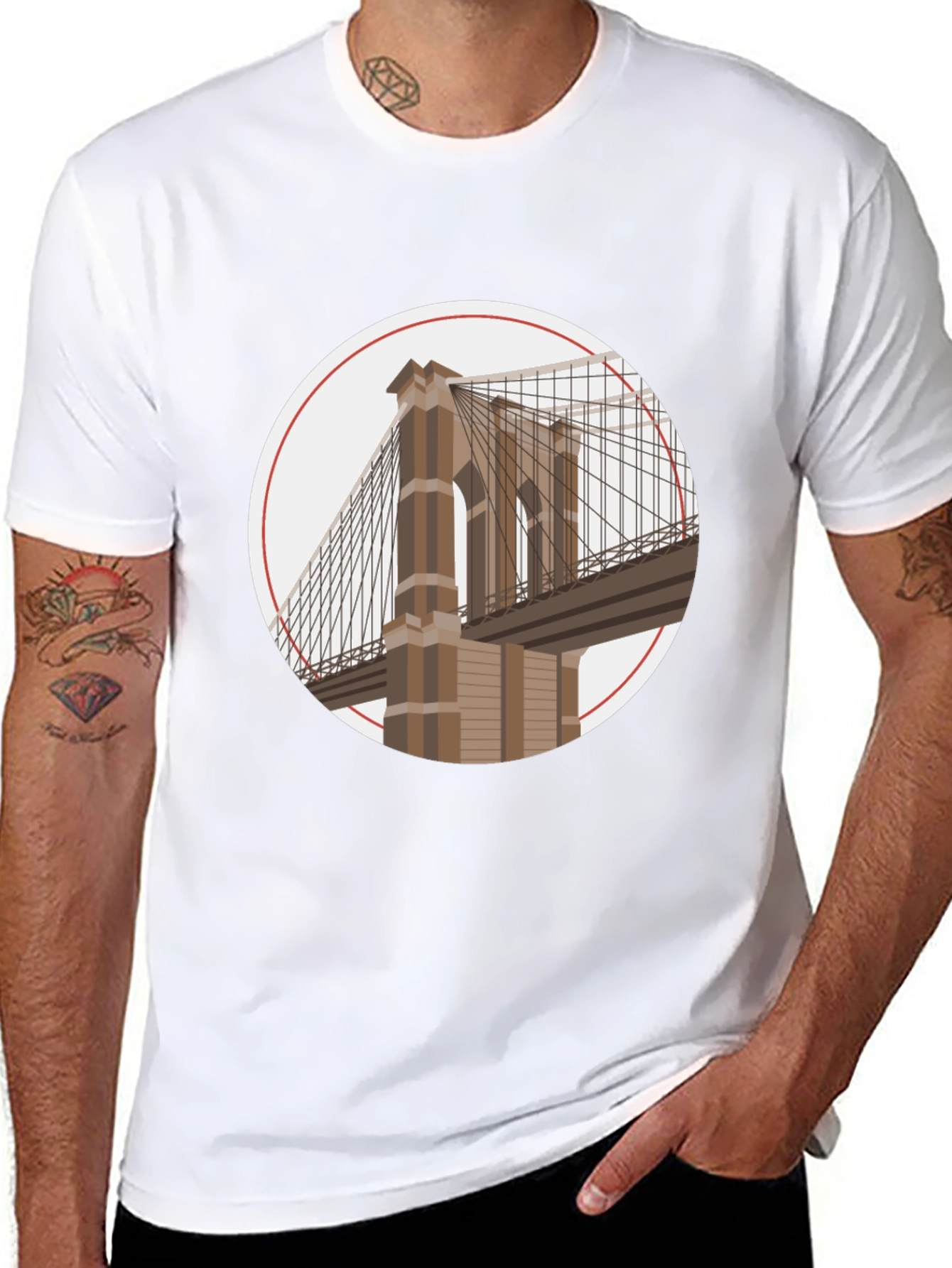 Black Brooklyn Bridge Graphic Tee - Urban Style view 8