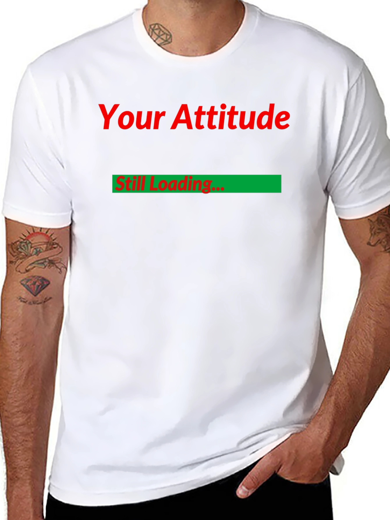 Black Your Attitude Still Loading Funny T-Shirt view 8